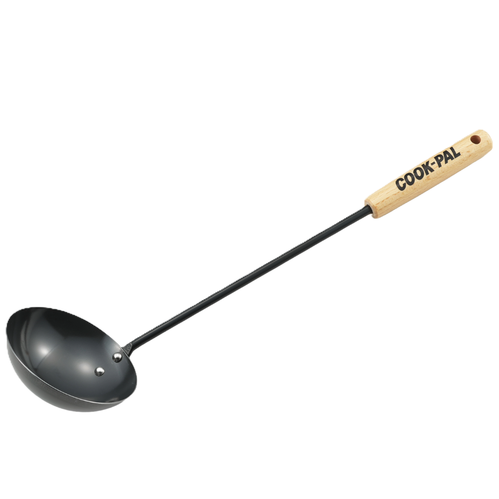 Yoshikawa Carbon Steel Wok Ladle + Eatoco Stand-Kitchen Tools-DECOROLALA