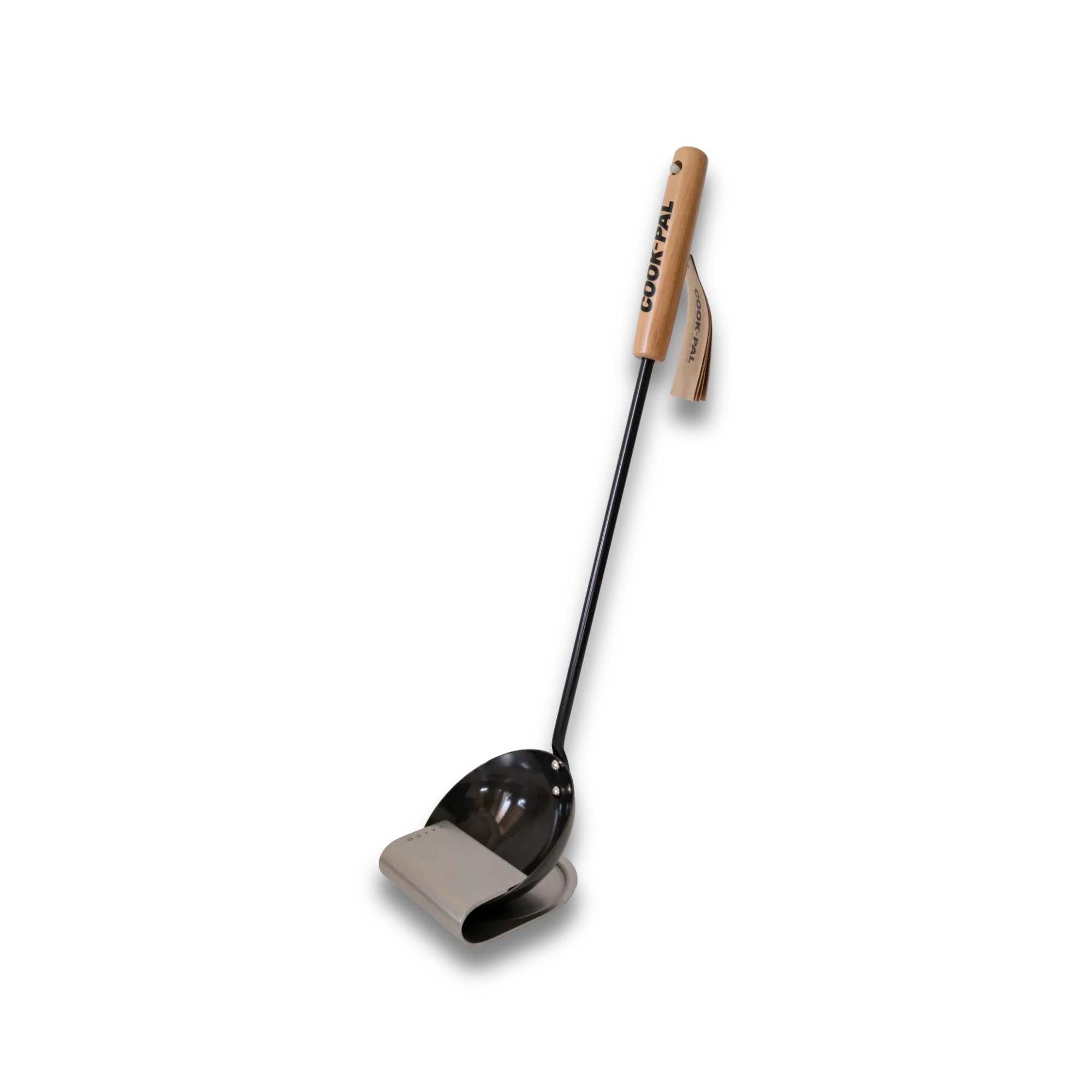 Yoshikawa Carbon Steel Wok Ladle + Eatoco Stand-Kitchen Tools-DECOROLALA