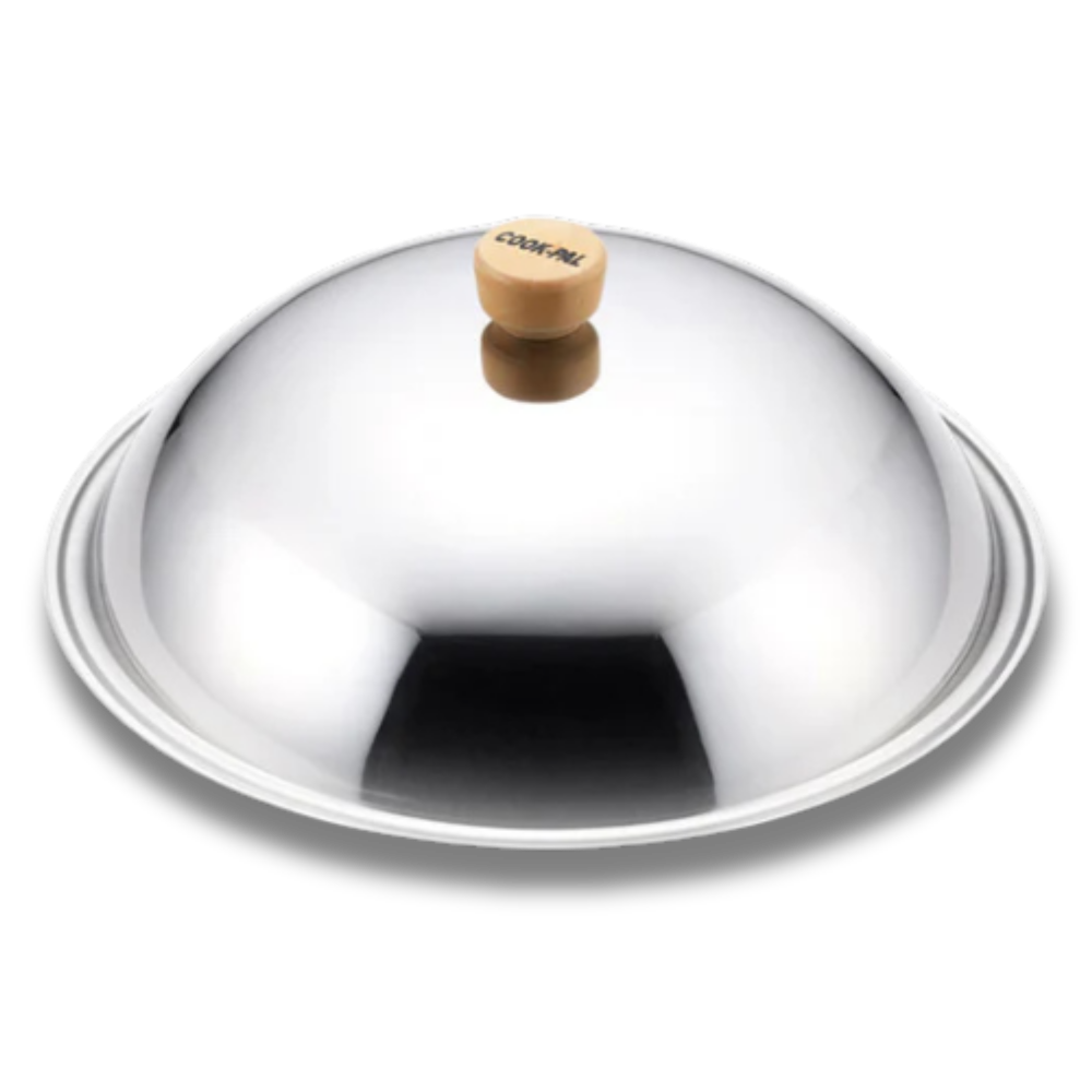 Yoshikawa Cook-Pal Ren 30cm Nitrided Carbon Steel Beijing Wok with Stainless Steel Lid Set-Cookware-DECOROLALA