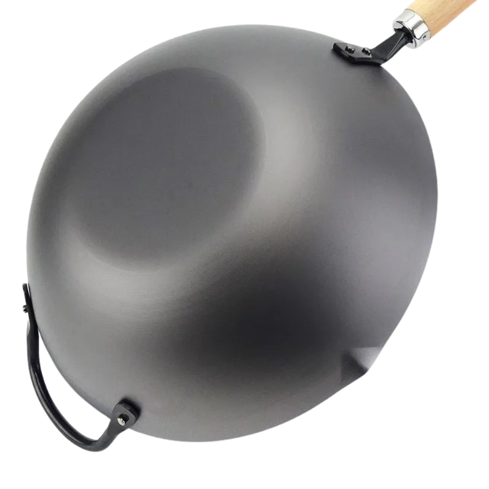 Yoshikawa Cook-Pal Ren 30cm Nitrided Carbon Steel Beijing Wok with Stainless Steel Lid Set-Cookware-DECOROLALA