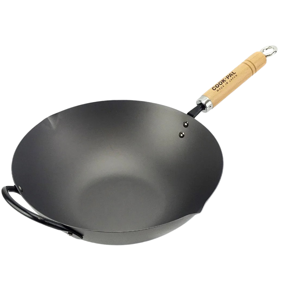 Yoshikawa Cook-Pal Ren 33cm Nitride Carbon Steel Wok – Made in Japan-wok-DECOROLALA