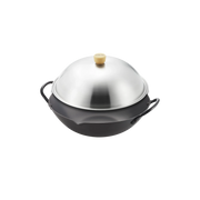 Yoshikawa Cook-Pal Ren 36cm Guangdong Wok with Stainless Steel Lid  Hand-Forged in Japan-Cookware-DECOROLALA