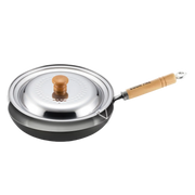 Yoshikawa Cook-Pal Ren Carbon Steel Fry Pan 20cm with Yukihira Lid-0
