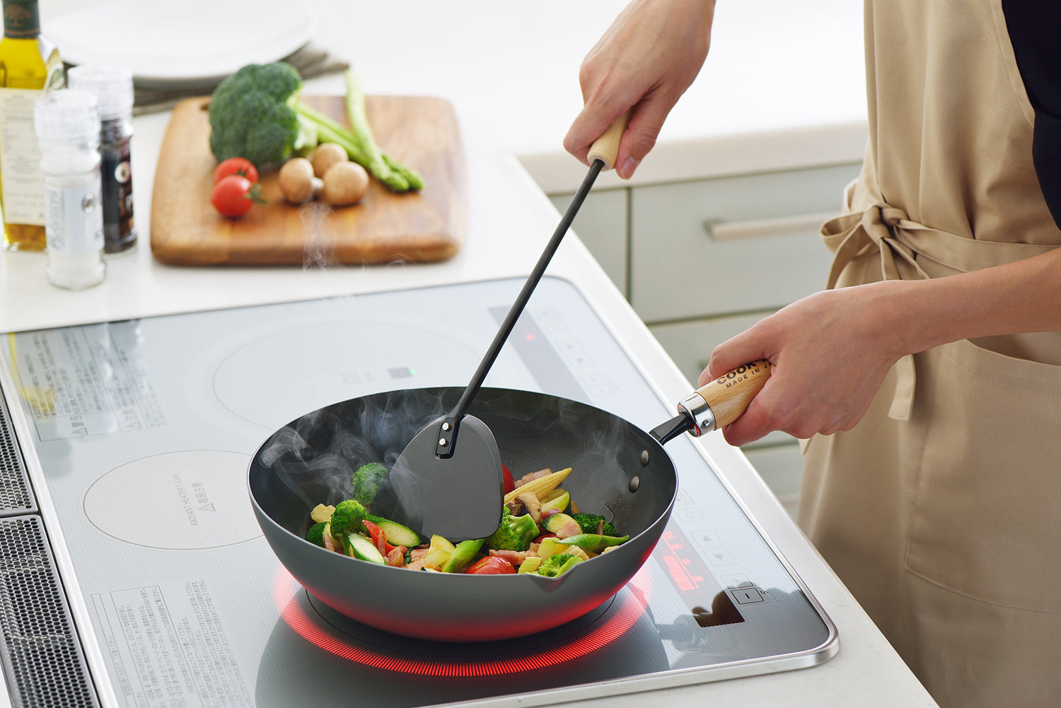 Yoshikawa Cook-Pal Ren Deep Carbon Steel Fry Pan 20cm with Yukihira Lid-1