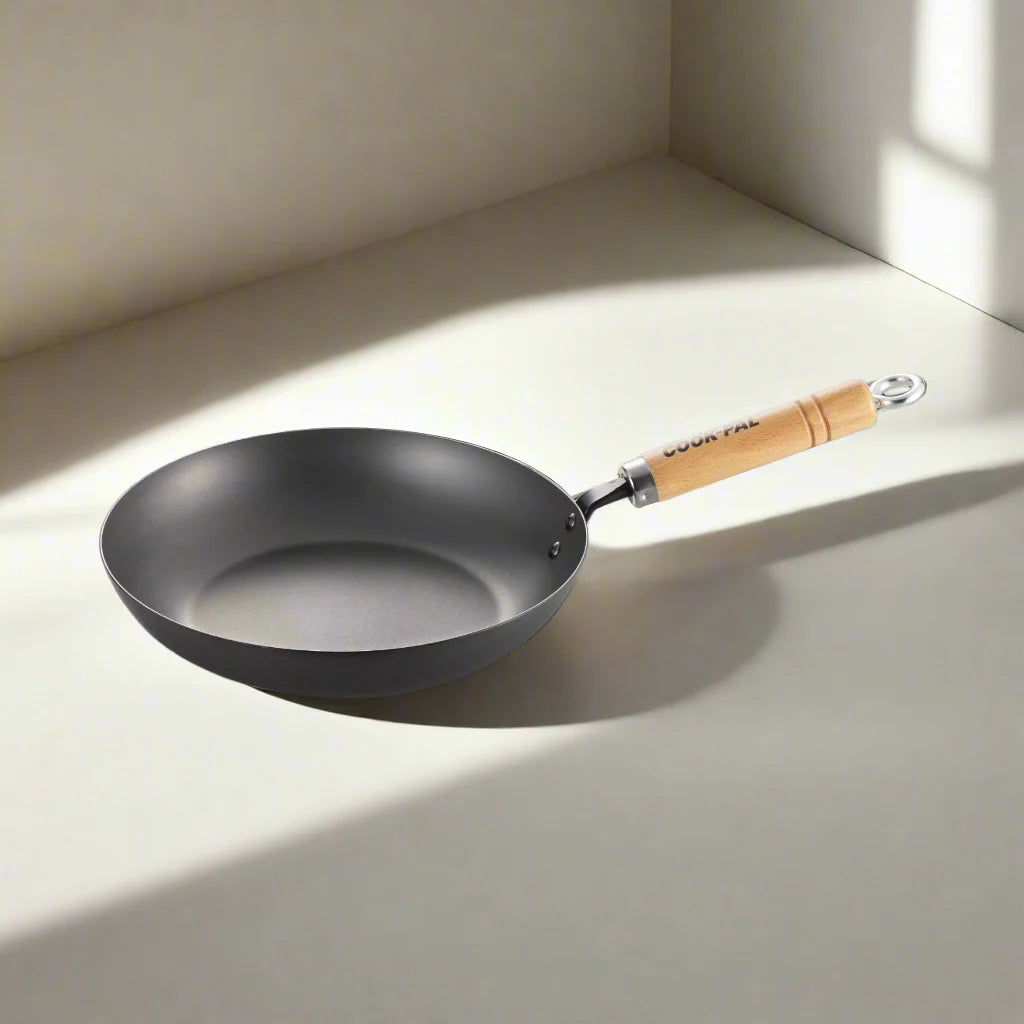 Yoshikawa Cook-Pal Ren Japanese Carbon Steel Frying Pan 24cm | Made in Japan-Fry Pan-DECOROLALA