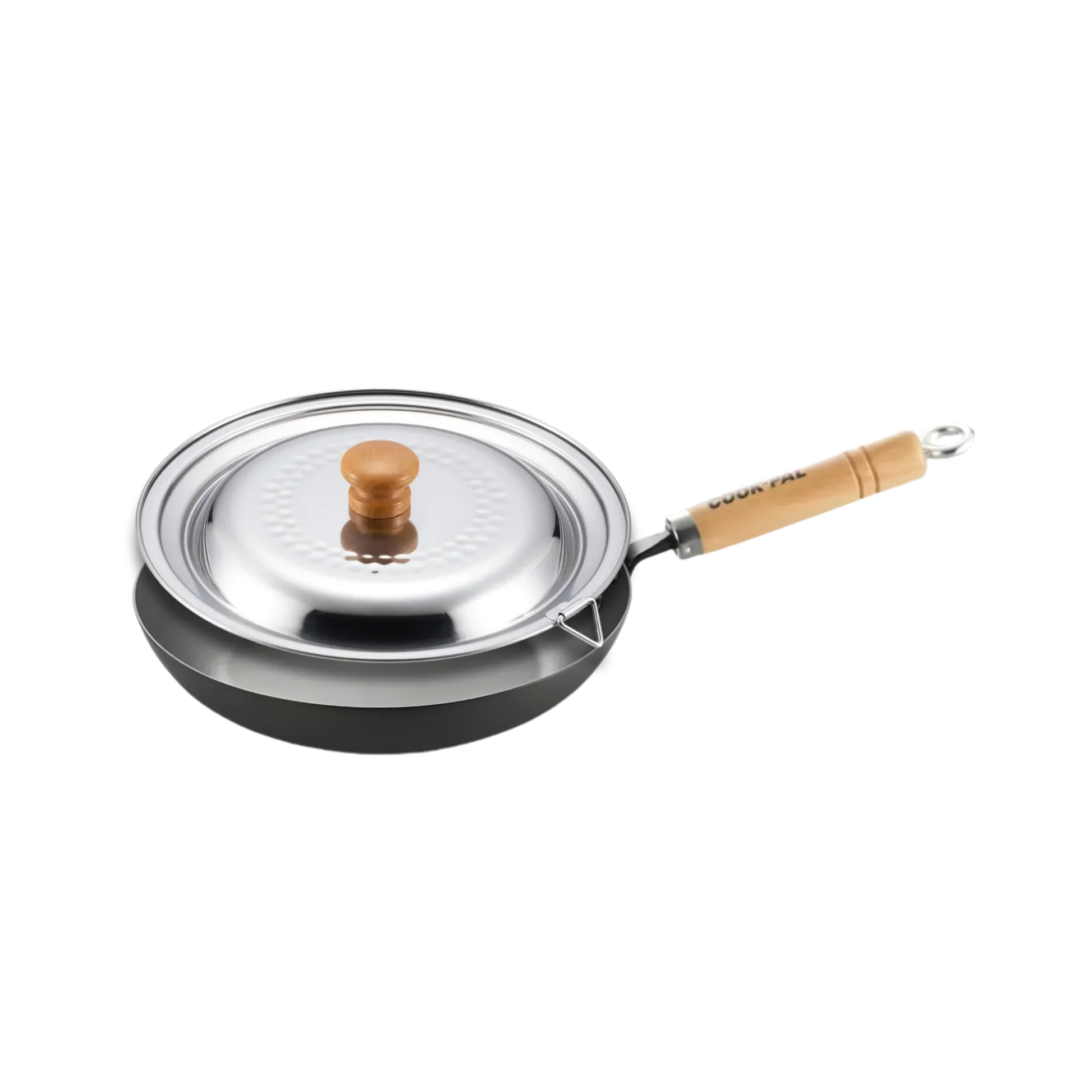 Yoshikawa Cook-Pal Ren Nitrided Carbon Steel Fry Pan 16cm with Yukihira Lid-0