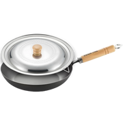 Yoshikawa Cook-Pal Ren Nitrided Carbon Steel Fry Pan 24cm with Yukihira Lid-0