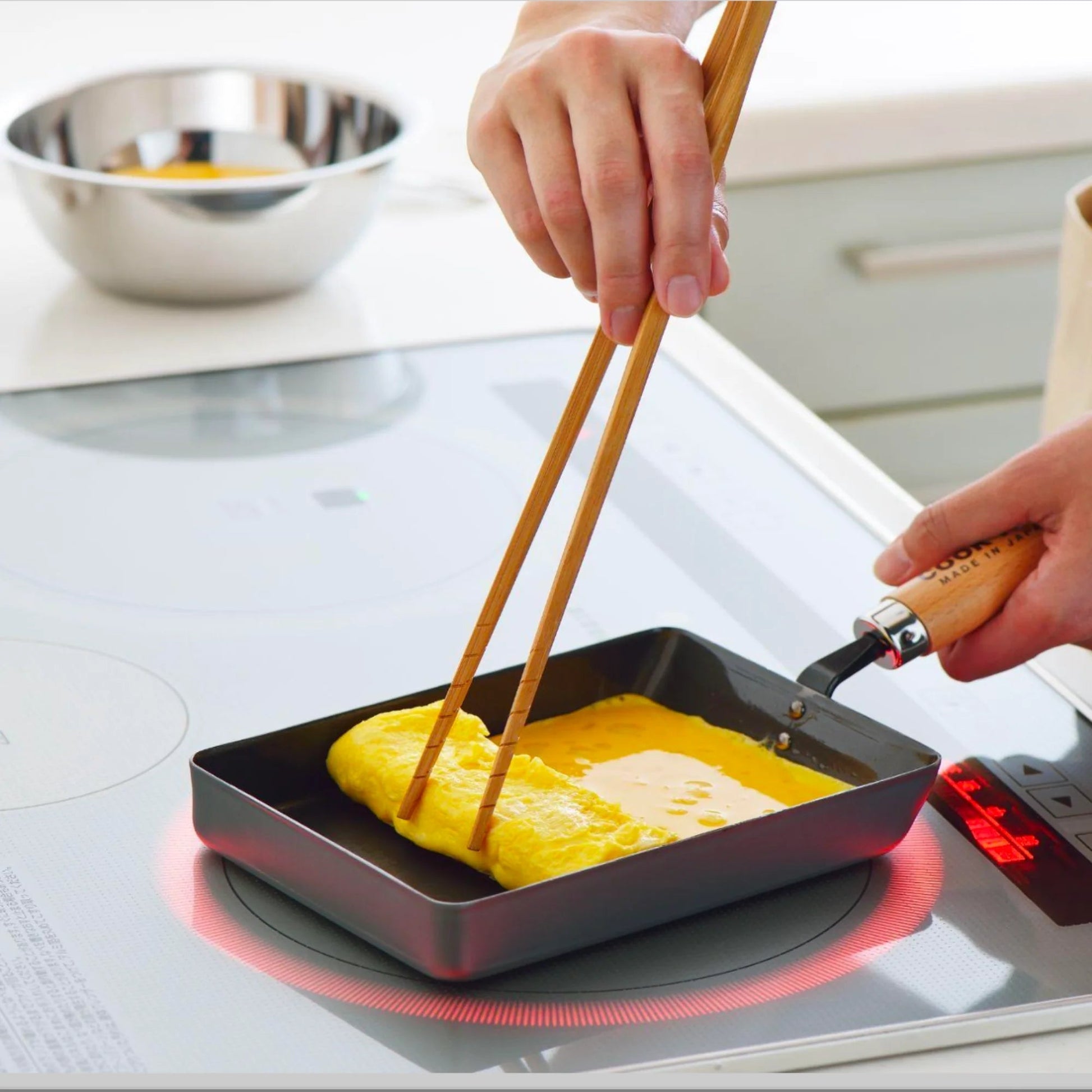 Yoshikawa Cook-Pal Ren Tamagoyaki Pan Large Carbon Steel-Cookware-DECOROLALA