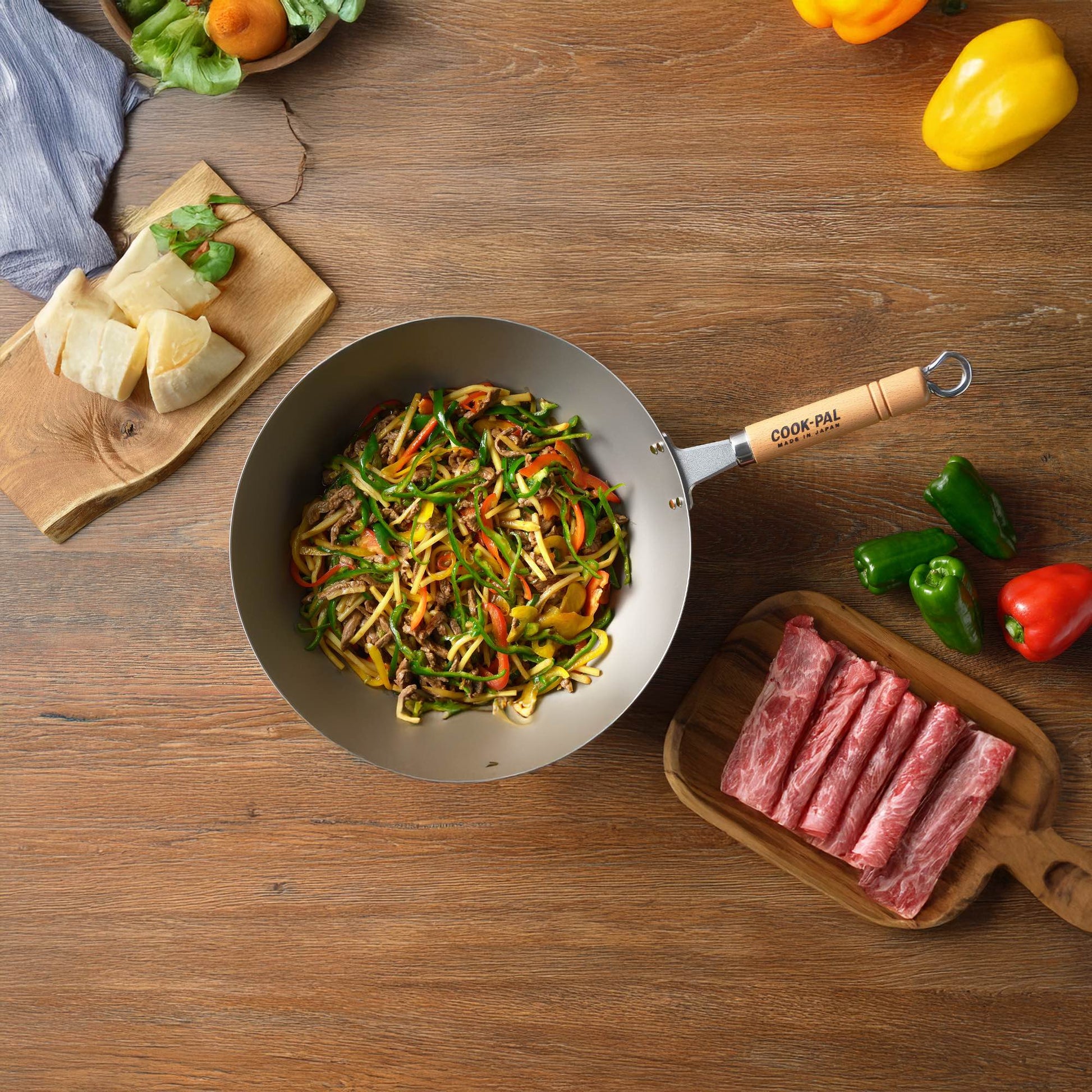 Yoshikawa Cook-Pal Titanium Wok - 36cm Made in Japan-Cookware-DECOROLALA