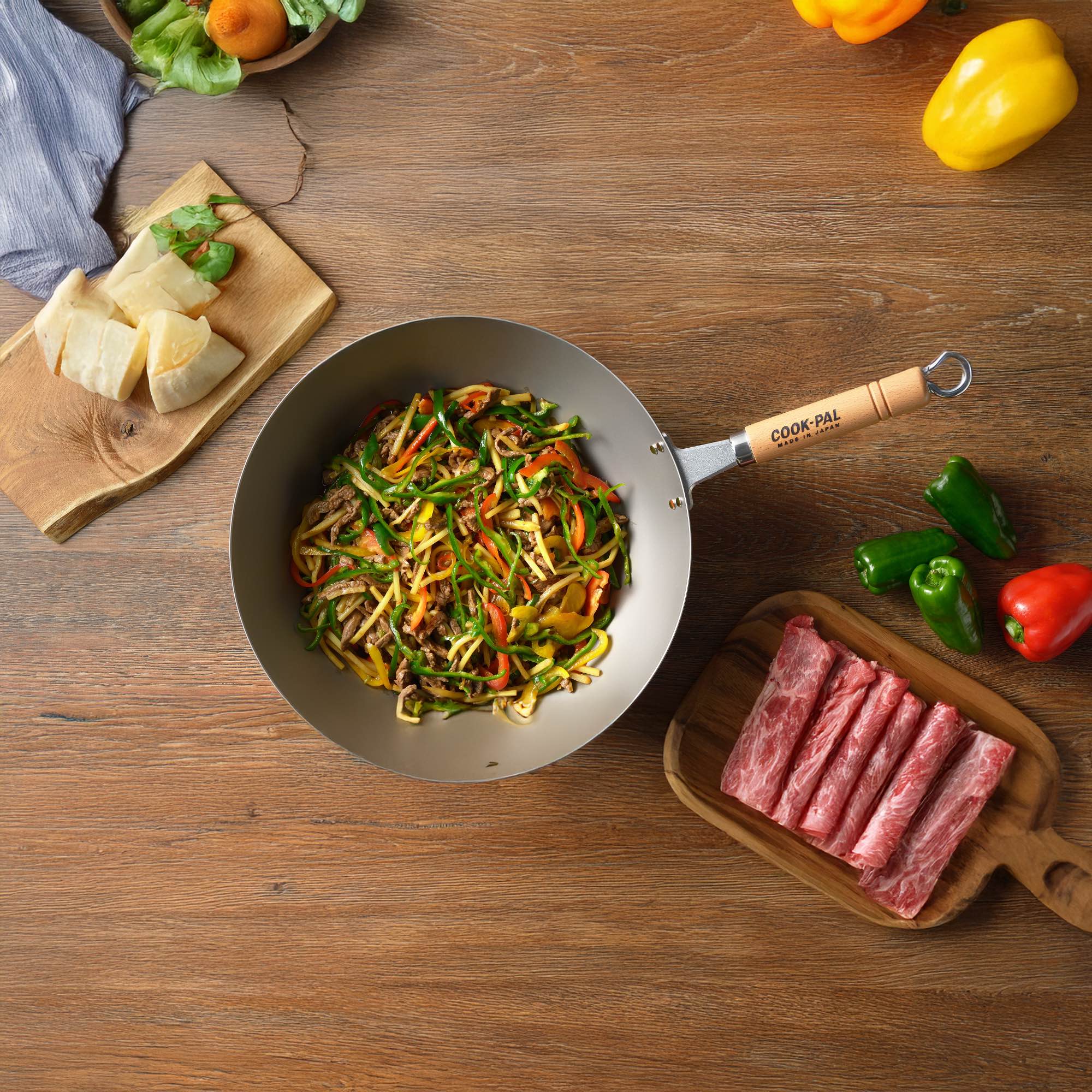 Yoshikawa Cook-Pal Titanium Wok - 36cm Made in Japan-Cookware-DECOROLALA