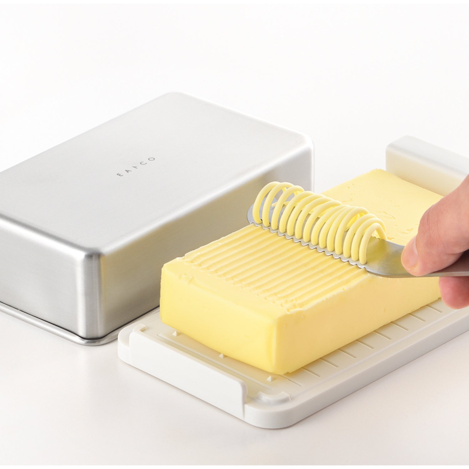 Yoshikawa Eatoco Stainless Steel Butter Case and Nulu Knife Set-Kitchen Tools-DECOROLALA