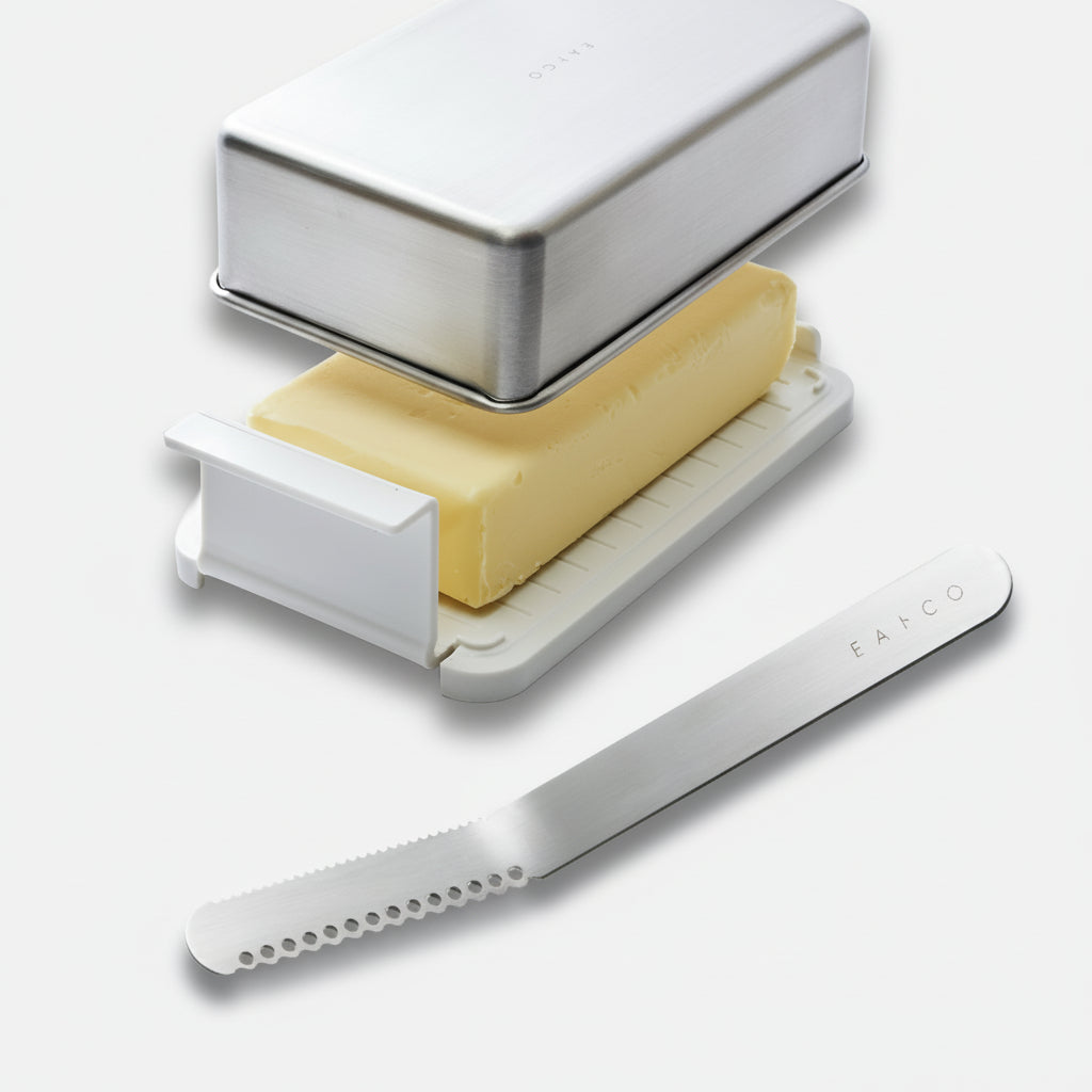 Yoshikawa Eatoco Stainless Steel Butter Case and Nulu Knife Set-Kitchen Tools-DECOROLALA