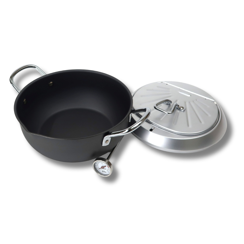 Yoshikawa GOGI Tempura Pot 24cm – Stainless Steel Drip Lid-Cookware-DECOROLALA