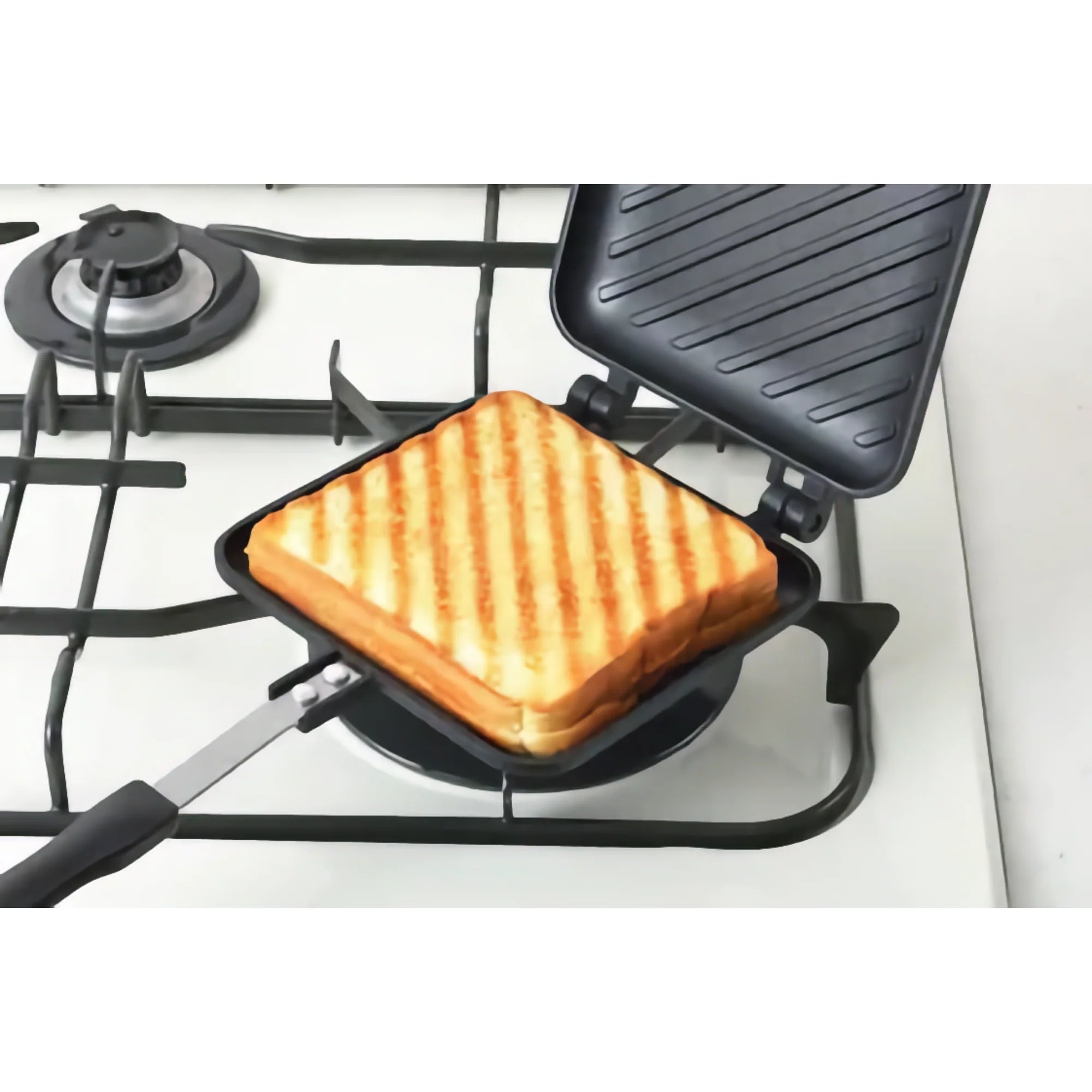Yoshikawa Japanese Stovetop Sandwich Maker – Non-Stick Panini Press (Gas Stove Only)-Cookware-DECOROLALA