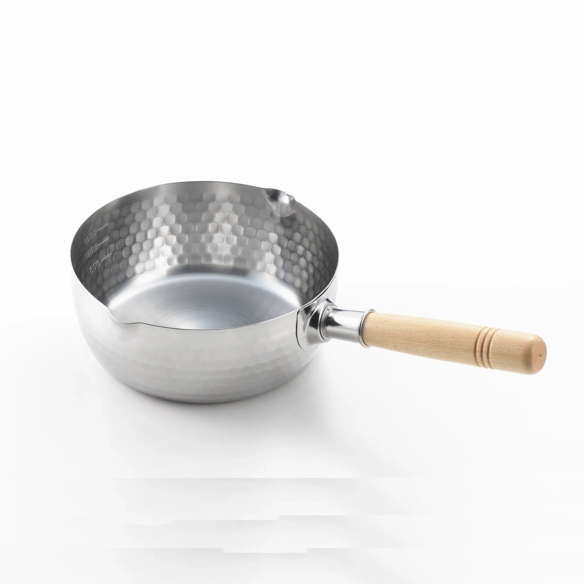 Yoshikawa Yukihira 20cm Stainless Steel Saucepan - 2.1L Hammered Finish-Cookware-DECOROLALA