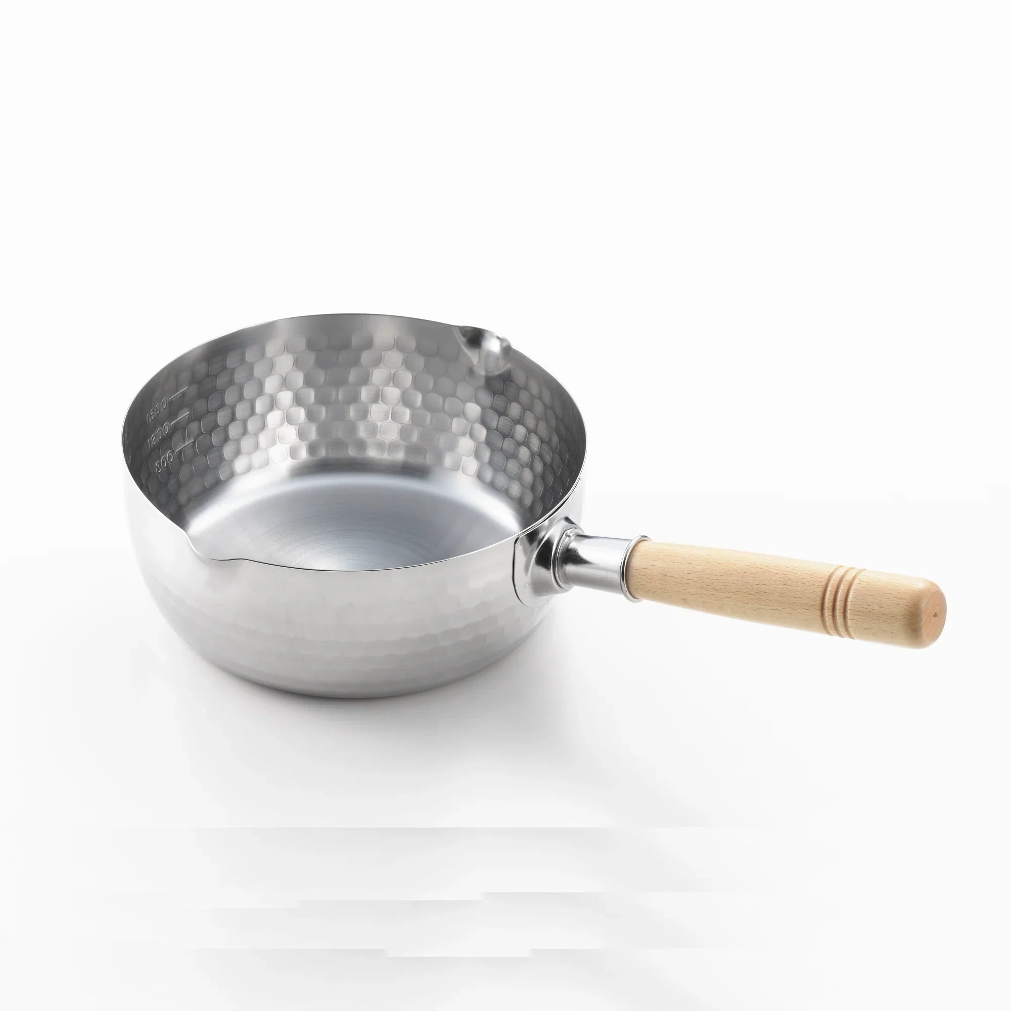 Yoshikawa Yukihira 20cm Stainless Steel Saucepan - 2.1L Hammered Finish-Cookware-DECOROLALA