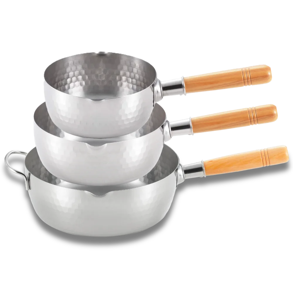 Yoshikawa Yukihira 3-Piece Stainless Steel Saucepan Set - 16/20/24cm-Cookware-DECOROLALA
