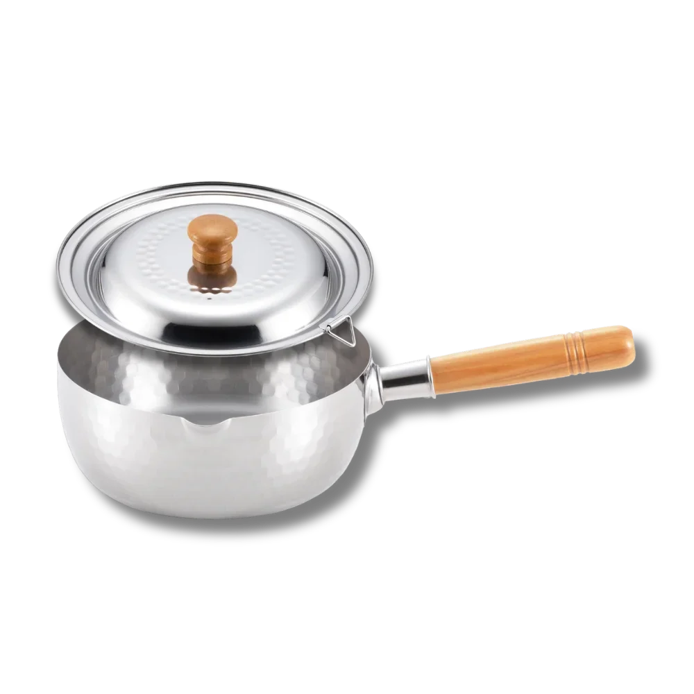 Yoshikawa Yukihira Saucepan 20cm with Lid | Stainless Steel Pot-Cookware-DECOROLALA