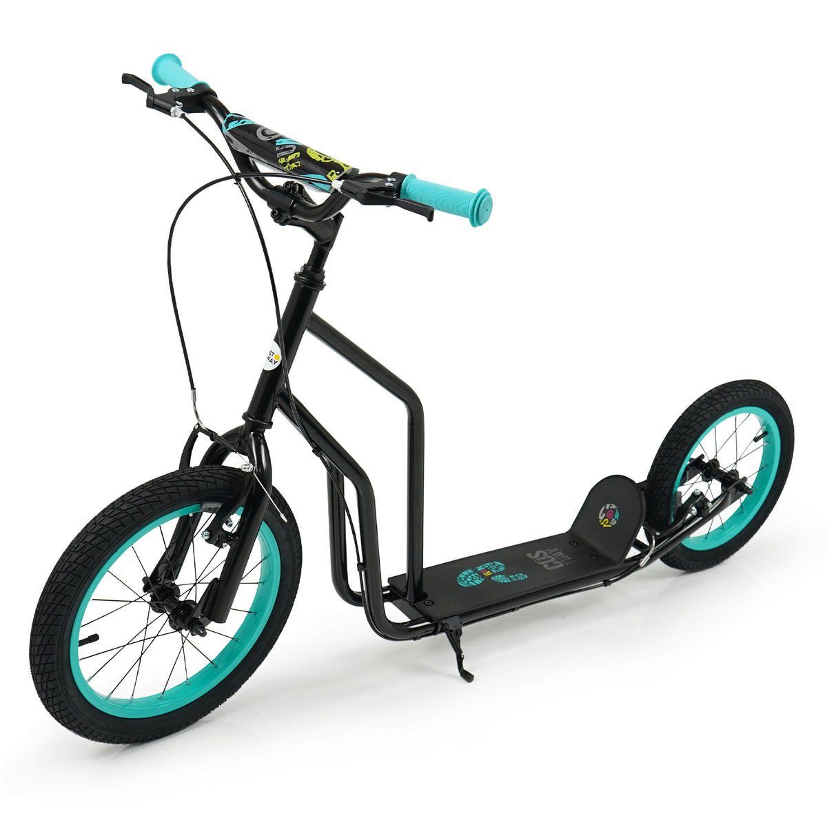 Youth Scooter - Adjustable Handlebar, 16/14" Inflatable Wheels-Scooters-DECOROLALA