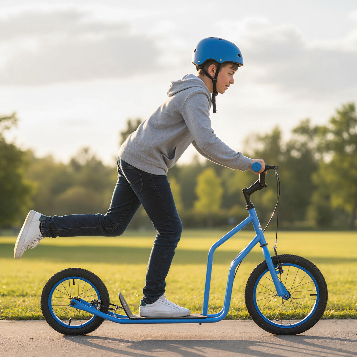 Youth Scooter - Adjustable Handlebar, 16/14" Inflatable Wheels-Scooters-DECOROLALA