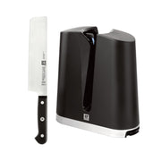 ZWILLING 2 Piece V-Edge Sharpener And Gourmet Nakiri Set, Black-Manual Knife Sharpener-DECOROLALA