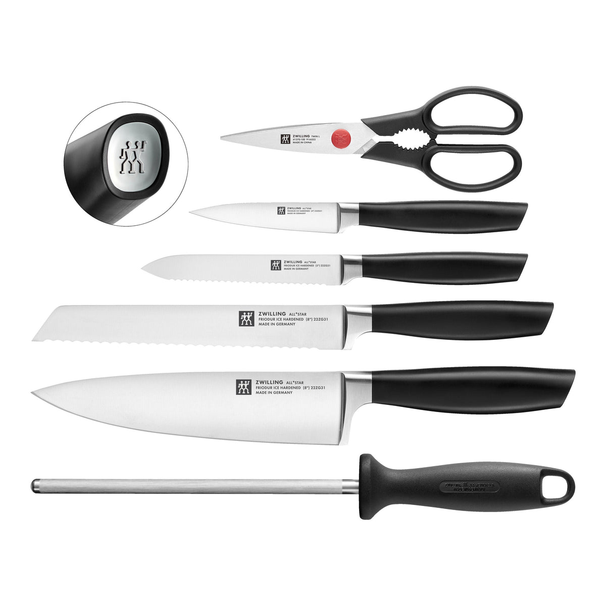 ZWILLING All Star 7 Piece Knife Block Set Silver-Knife Sets-DECOROLALA