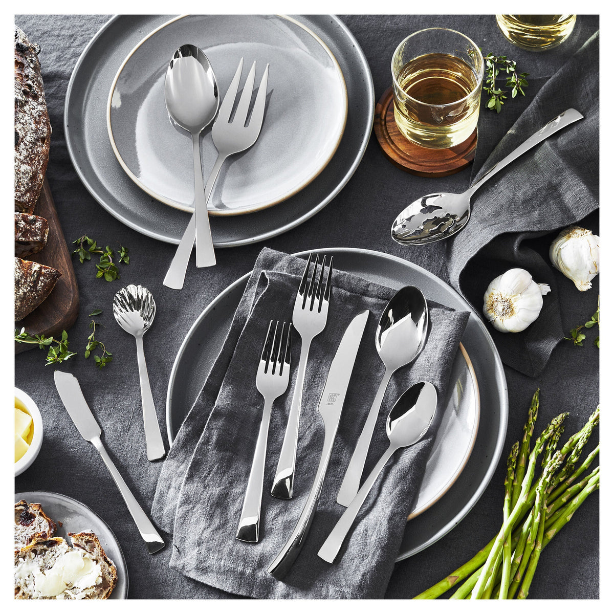 ZWILLING Bellasera 45 Piece Flatware Set Polished-Flatware Sets-DECOROLALA