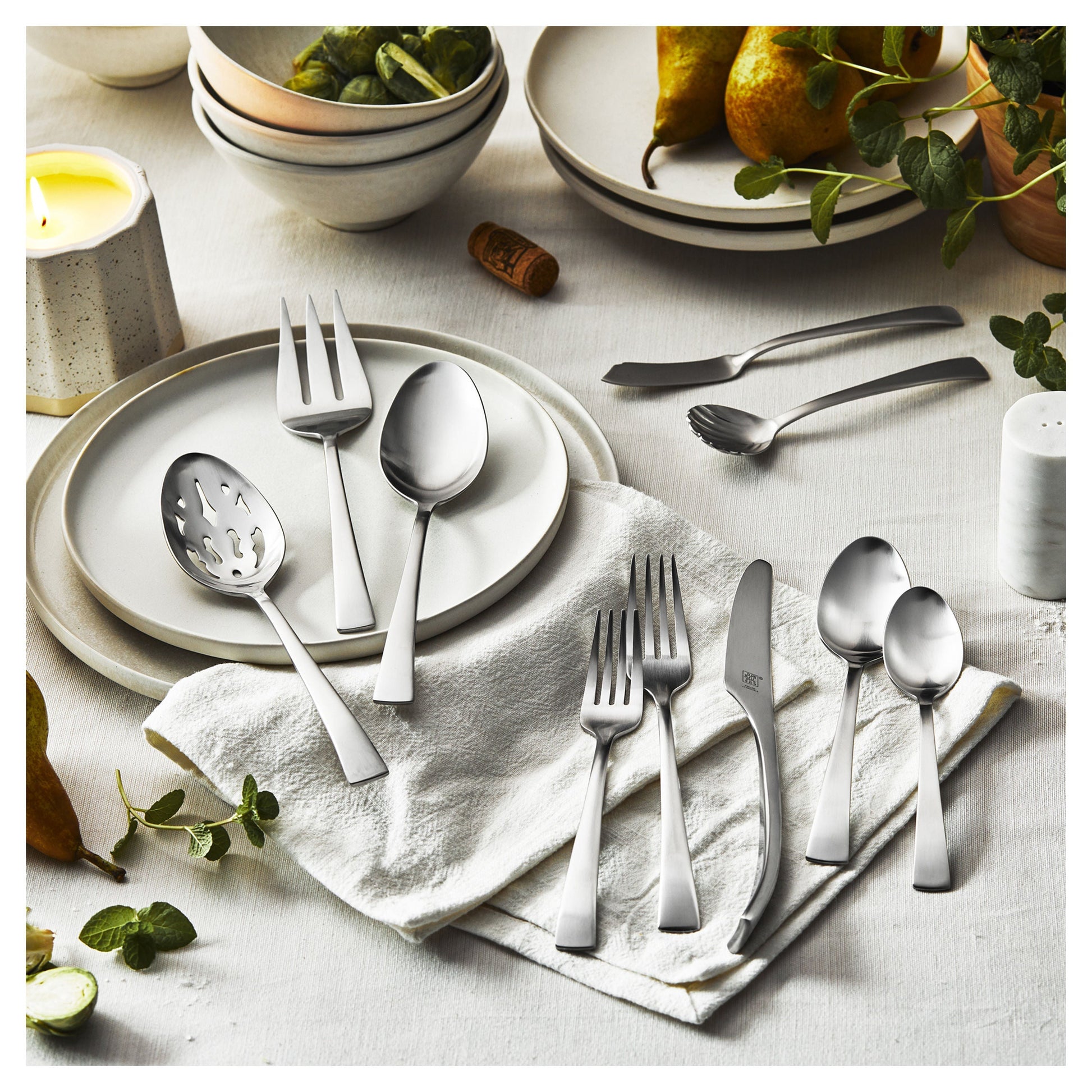 ZWILLING Bellasera 45pc Flatware Set - Satin Stainless-Flatware Set-DECOROLALA