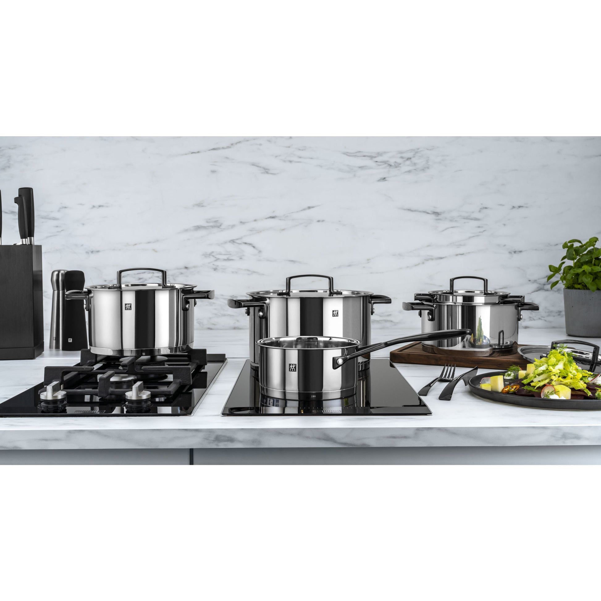 ZWILLING Bellasera Pot Set 9 Piece 18/10 Stainless Steel-Cookware-DECOROLALA