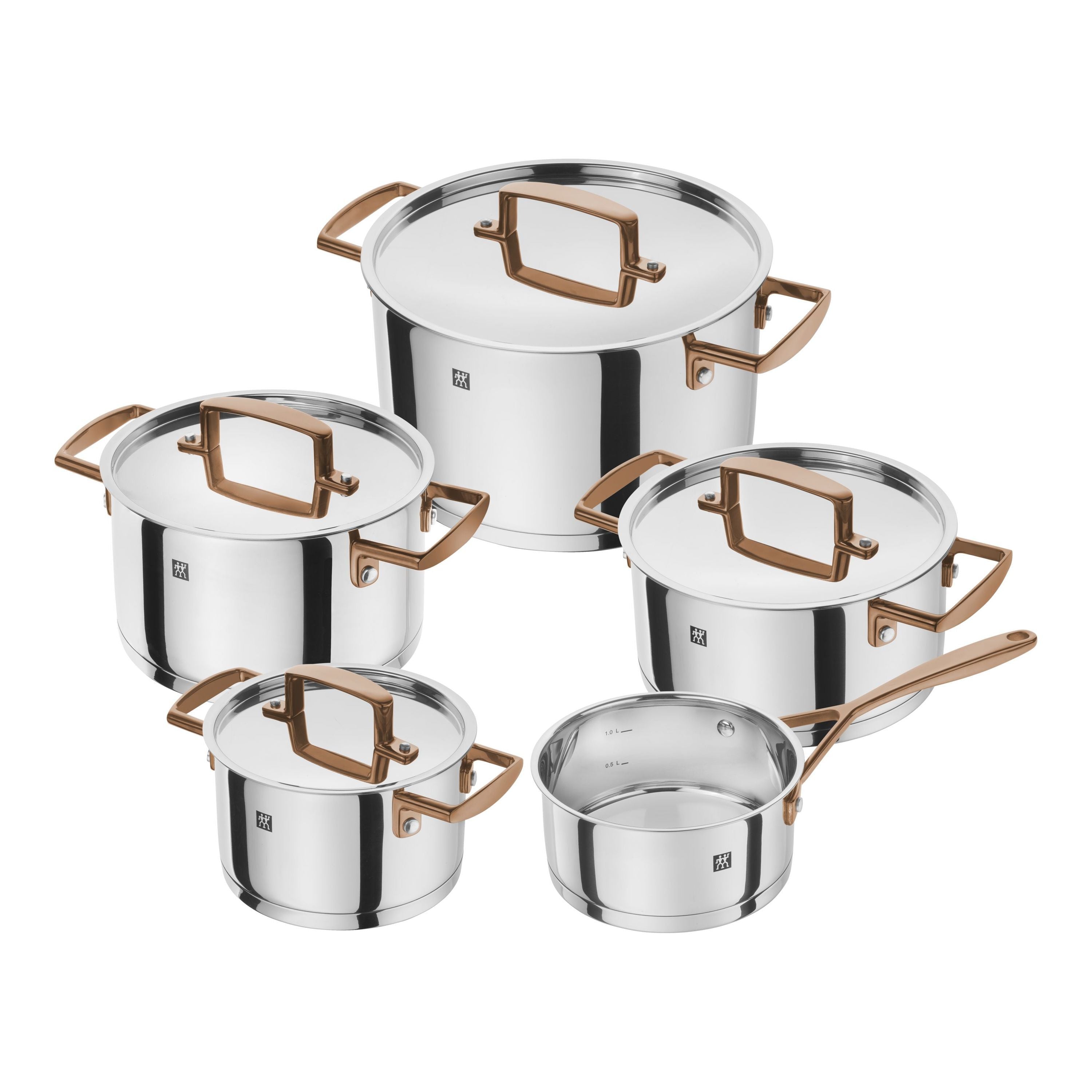 ZWILLING Bellasera Pot Set 9 Piece 18/10 Stainless Steel-Cookware-DECOROLALA