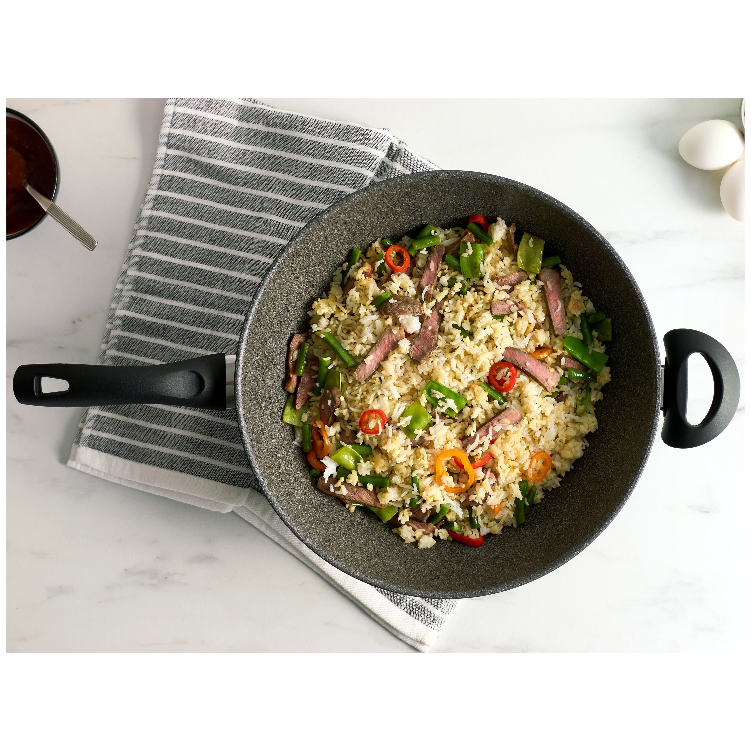 ZWILLING Bologna Granitium 32 cm / 12.5 inch Aluminum Wok-Frying Pan-DECOROLALA