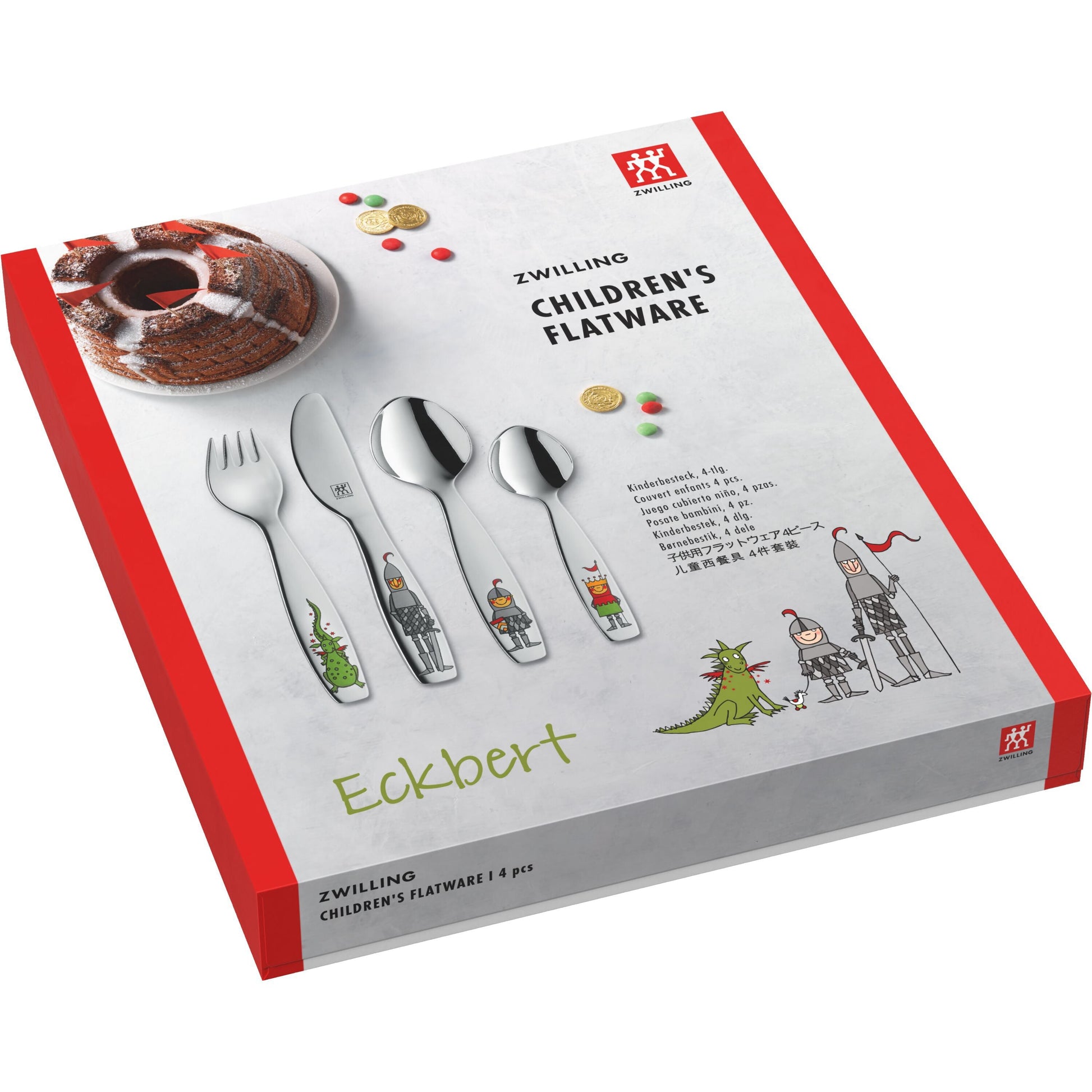 ZWILLING Eckbert 4 Piece, Children's Flatware Set, Silver-Flatware Set-DECOROLALA