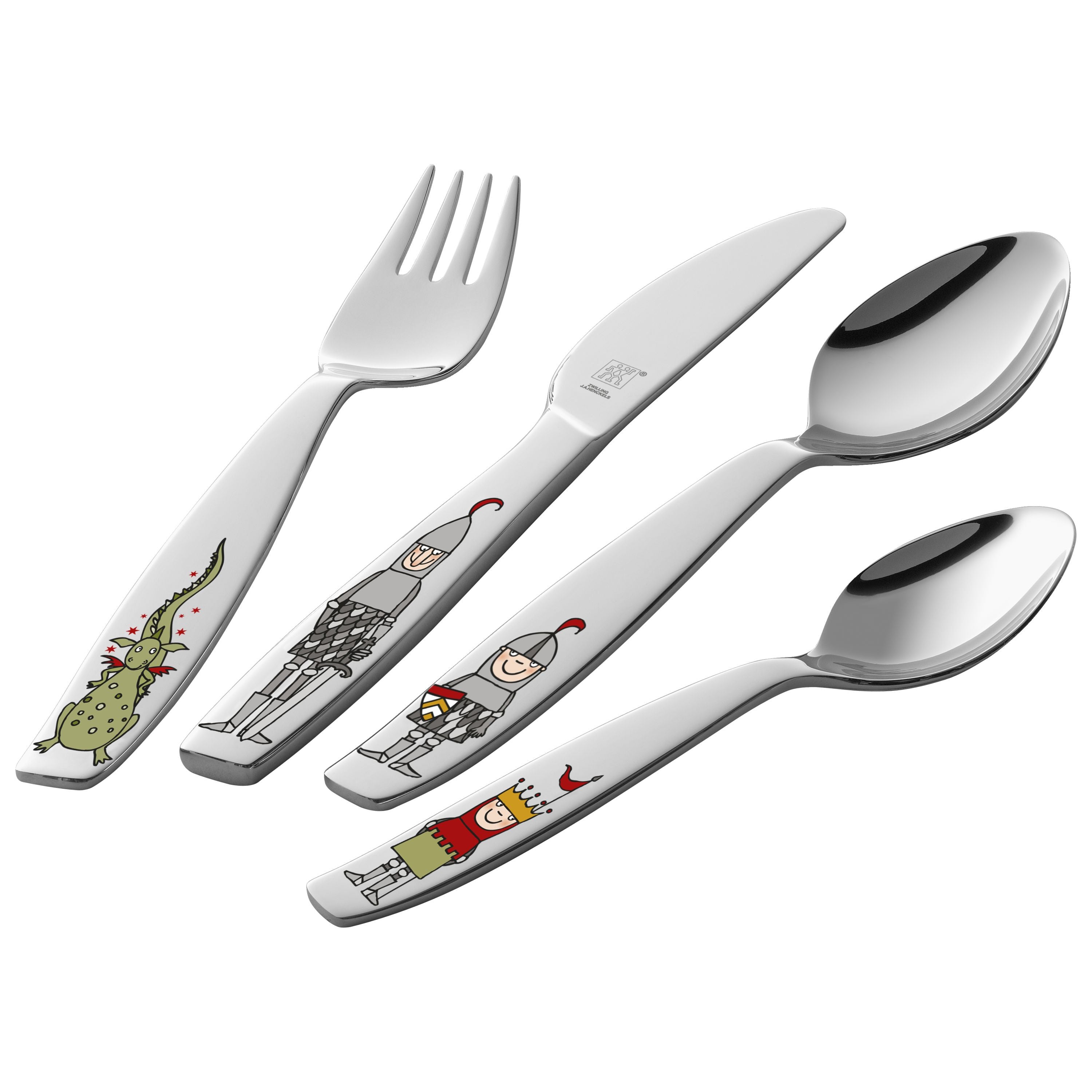 ZWILLING Eckbert 4 Piece, Children's Flatware Set, Silver-Flatware Set-DECOROLALA