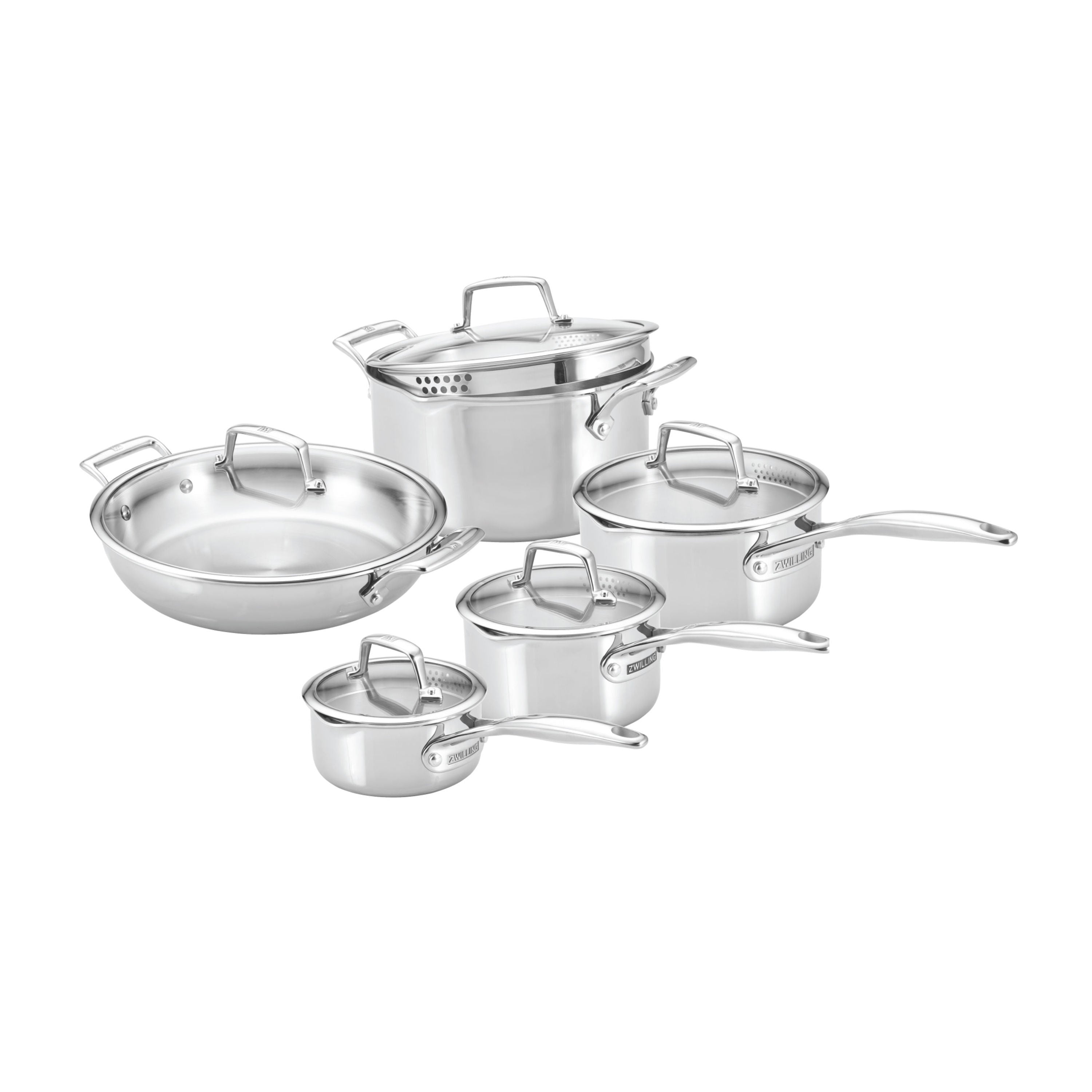 ZWILLING Energy X3 10-Piece Cookware Set - Stainless Steel-Cookware Set-DECOROLALA