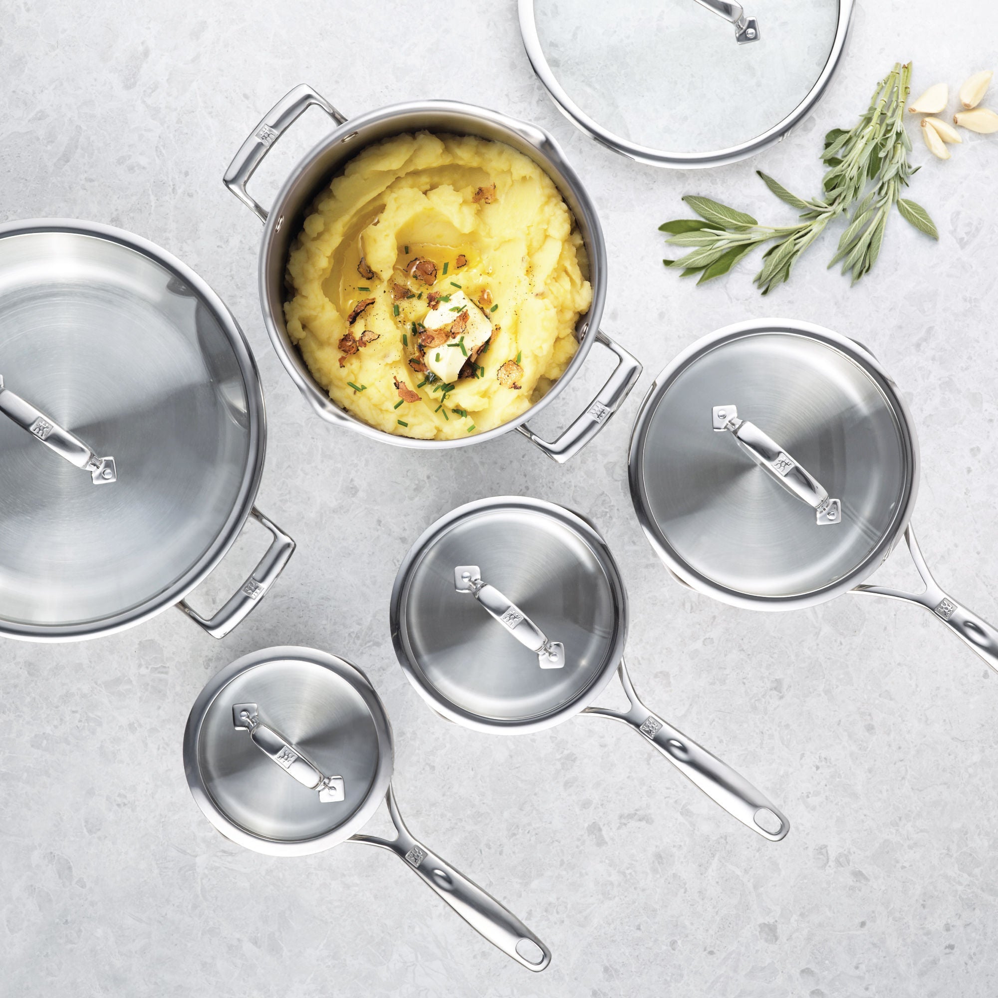 ZWILLING Energy X3 Cookware Set, 10 Piece 18/10 Stainless Steel-Cookware Set-DECOROLALA