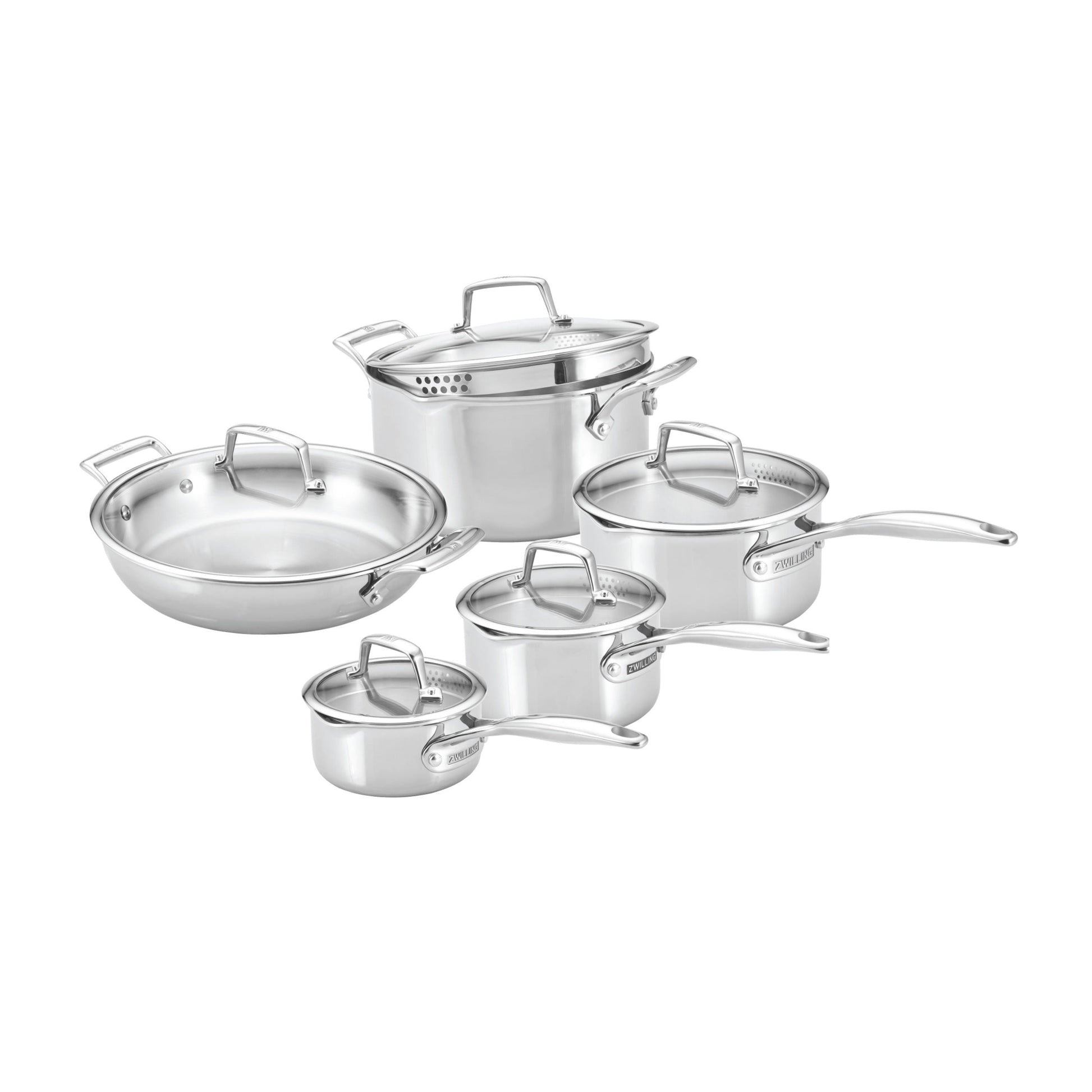 ZWILLING Energy X3 Cookware Set, 10 Piece 18/10 Stainless Steel-Cookware Set-DECOROLALA