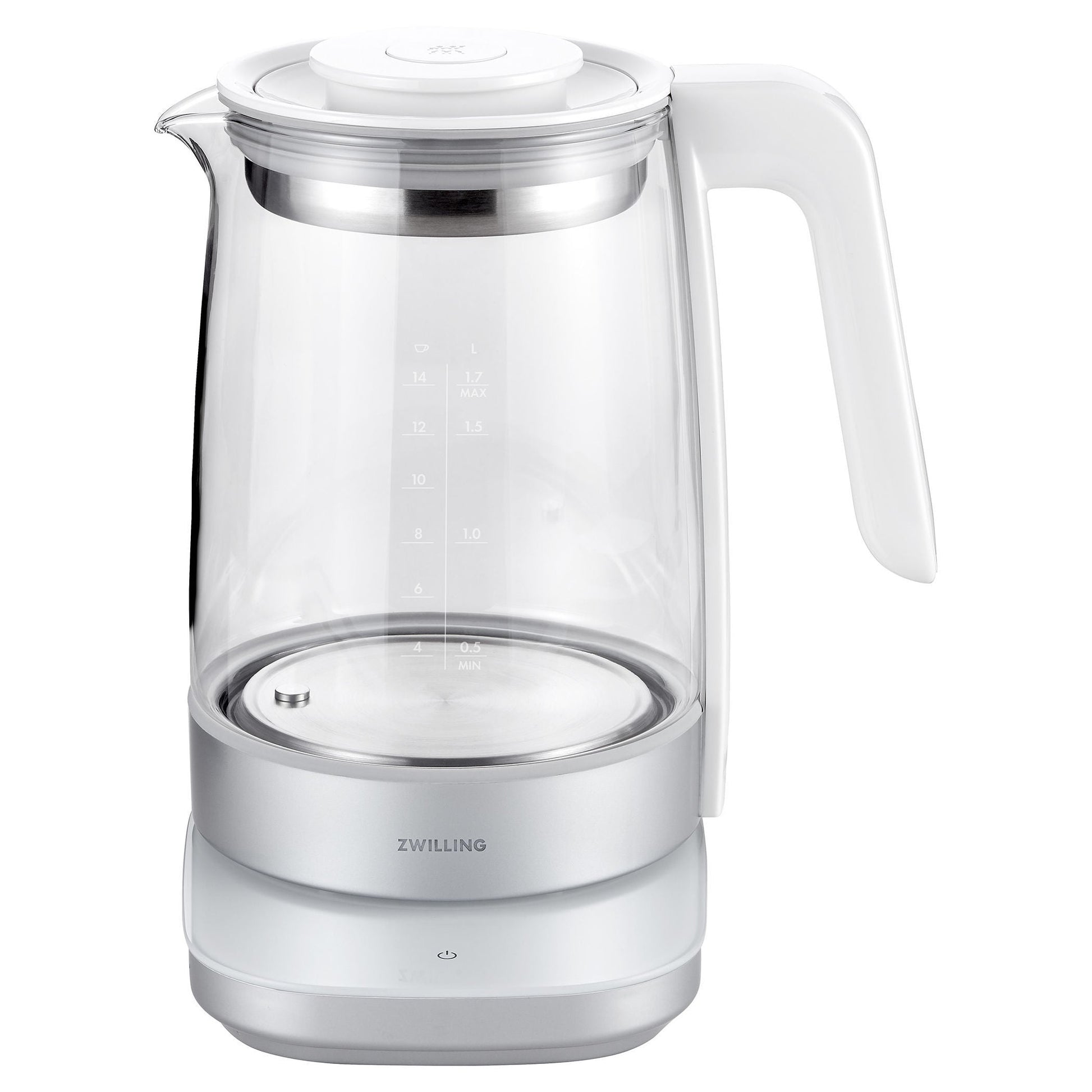 ZWILLING Enfinigy 1.7 L Glass Programable Electric Kettle - Silver-Electric Kettl-DECOROLALA