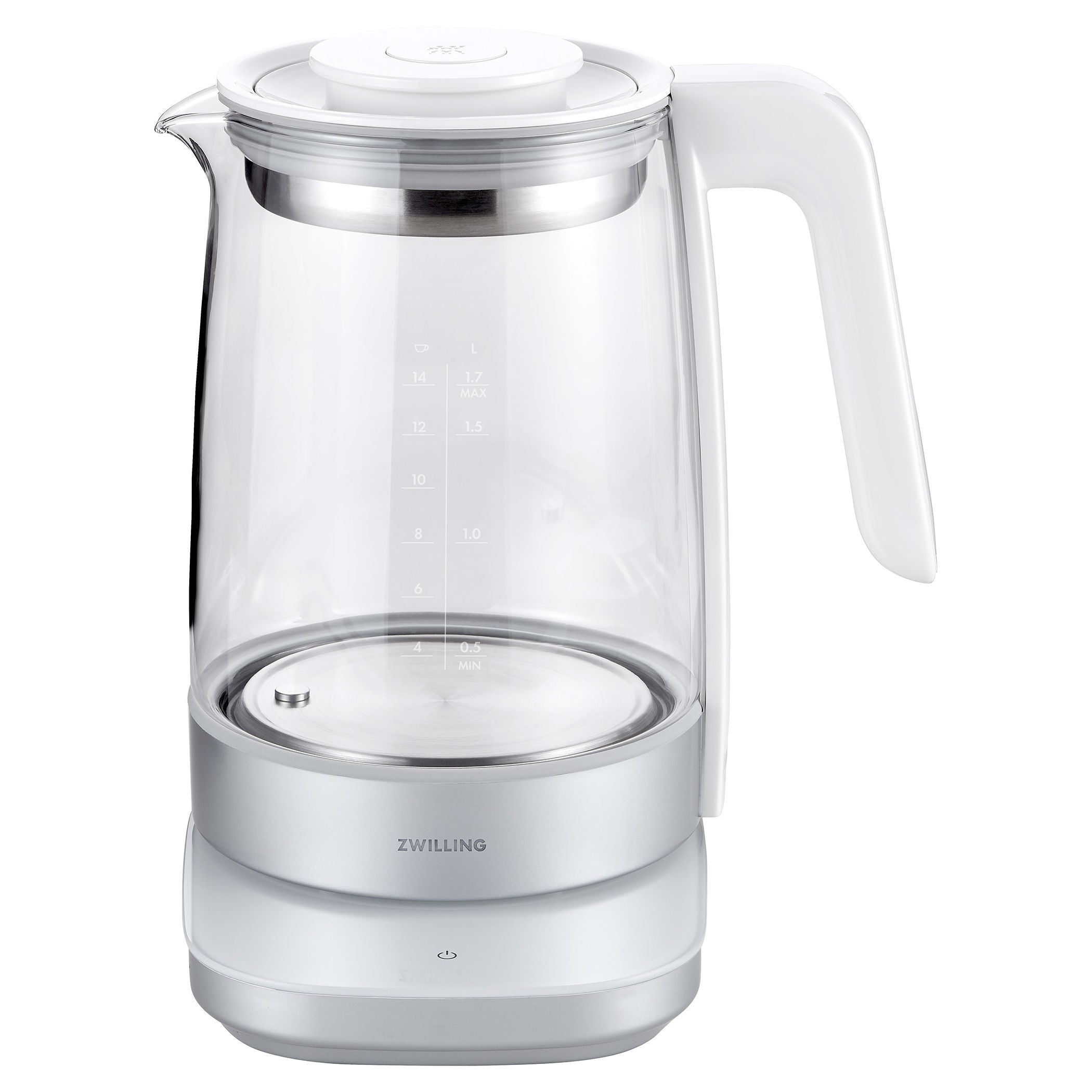 ZWILLING Enfinigy 1.7 L Glass Programable Electric Kettle - Silver-Electric Kettl-DECOROLALA