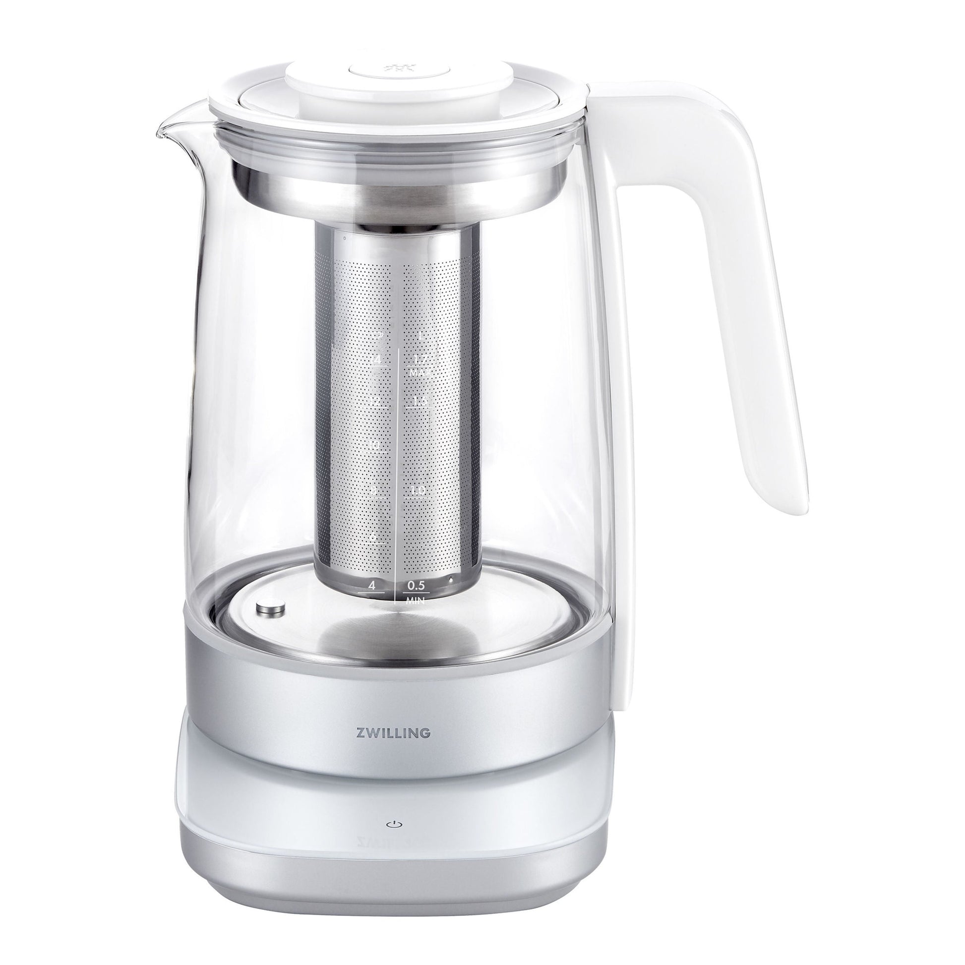 ZWILLING Enfinigy 1.7 L Glass Programable Electric Kettle - Silver-Electric Kettl-DECOROLALA