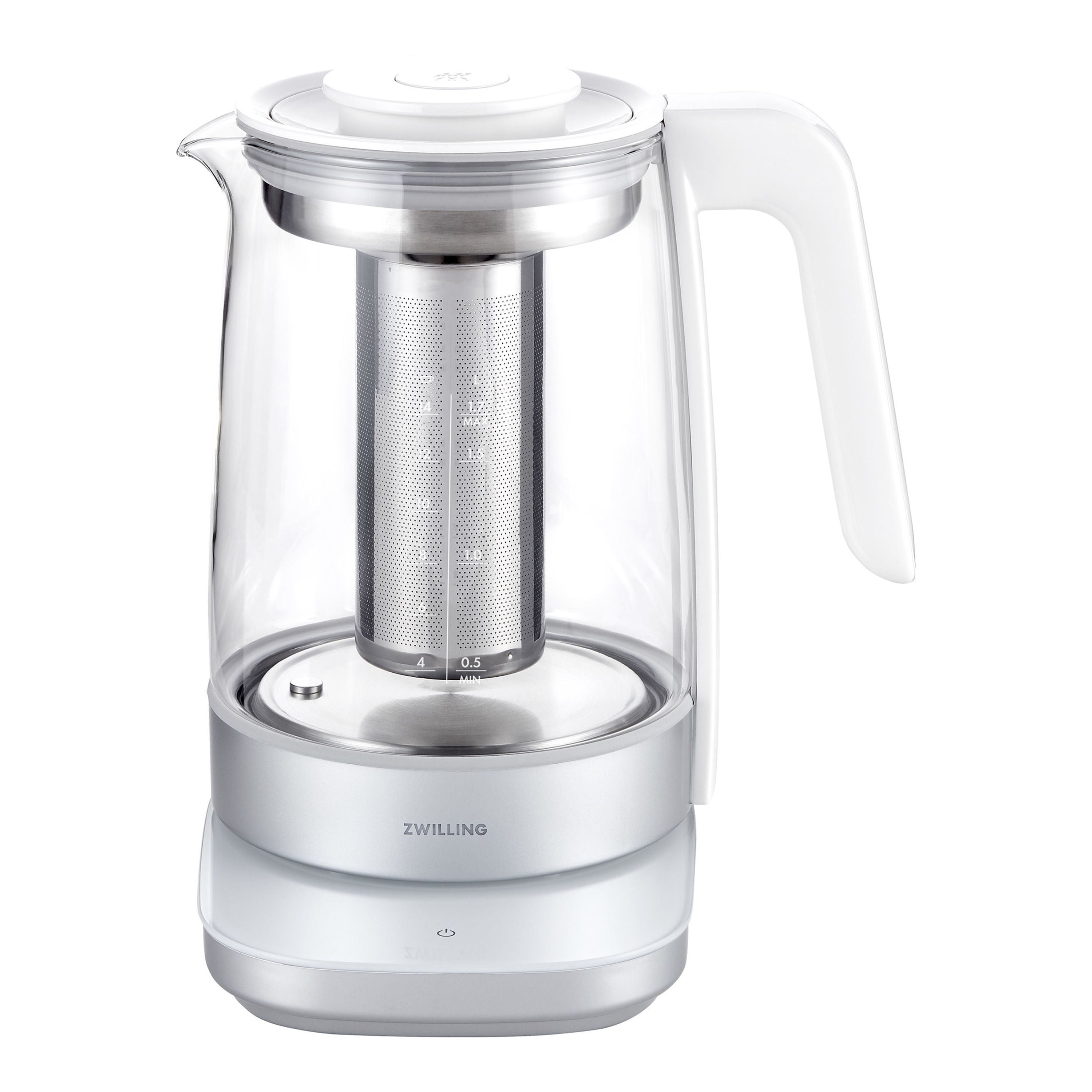 ZWILLING Enfinigy 1.7 L Glass Programable Electric Kettle - Silver-Electric Kettl-DECOROLALA