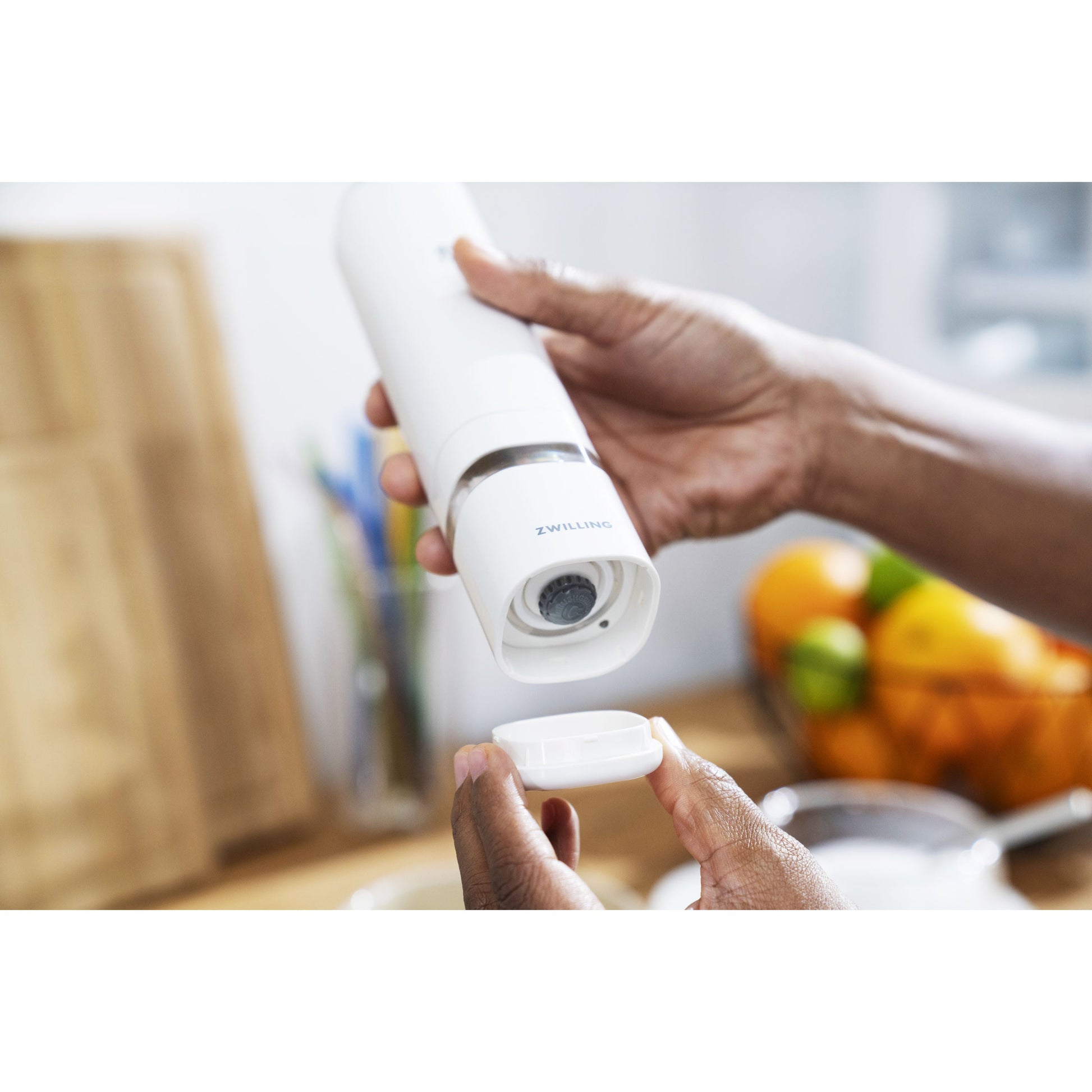 ZWILLING Enfinigy Electric Salt And Pepper Mill, White-Food Grinder-DECOROLALA