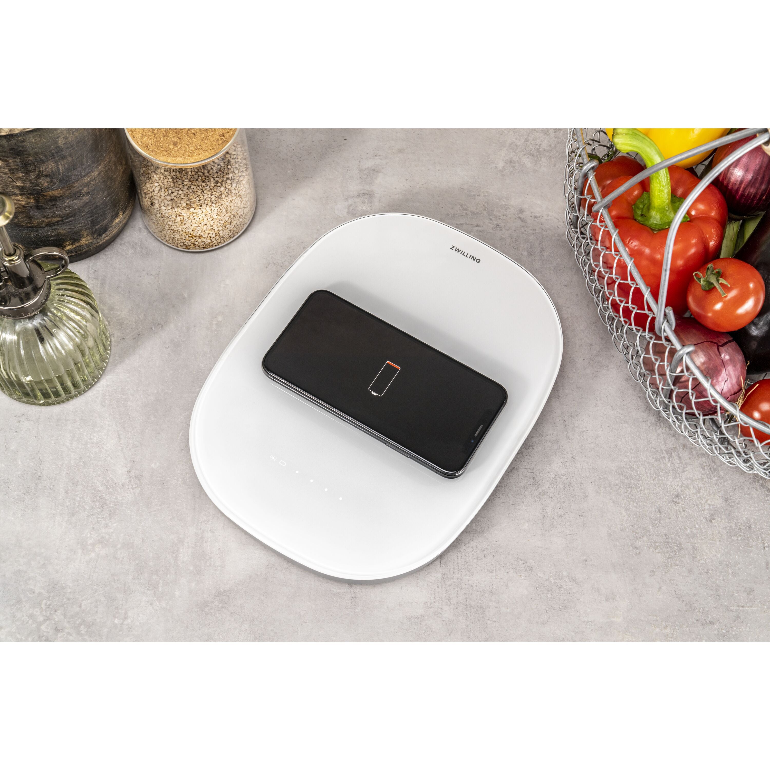 ZWILLING Enfinigy Wireless Charging Kitchen Scale - Silver-Digital Scal-DECOROLALA