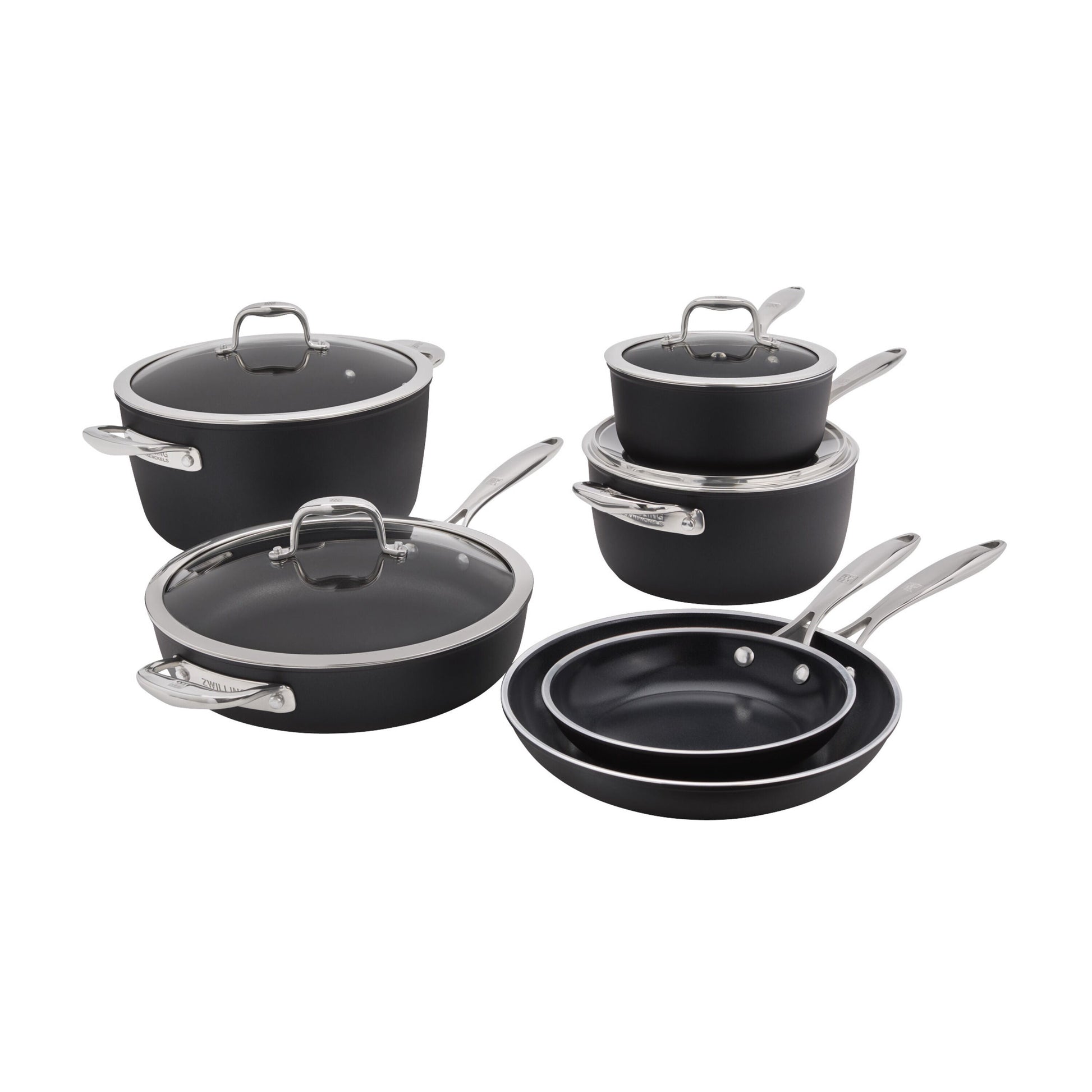 ZWILLING Forte Plus Cookware Set, 10 Piece, Aluminum, Ceramic Titanium-Cookware Set-DECOROLALA