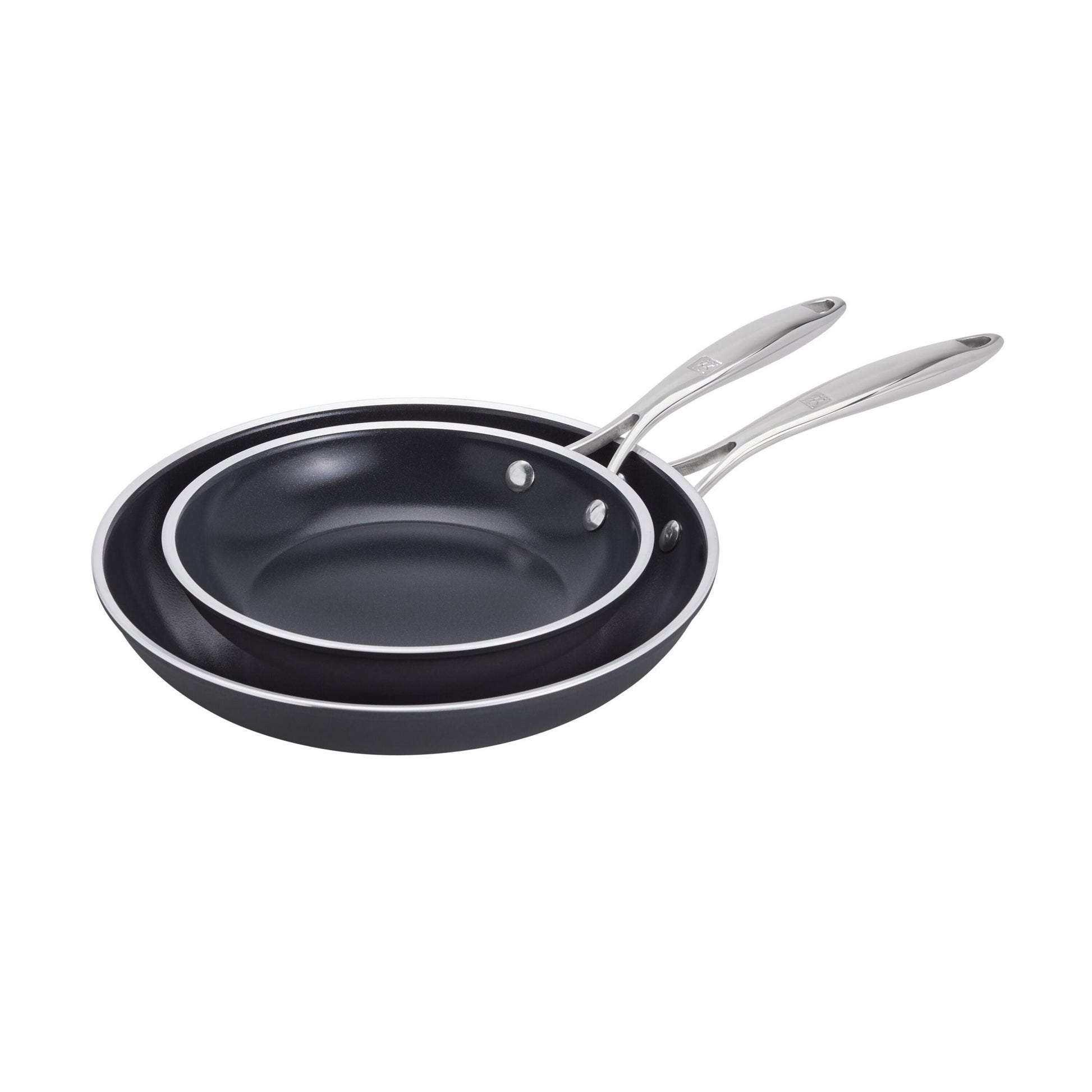 ZWILLING Forte Plus Fry Pan Set, 2 Piece, Aluminum, Ceramic Titanium-Frying Pan-DECOROLALA