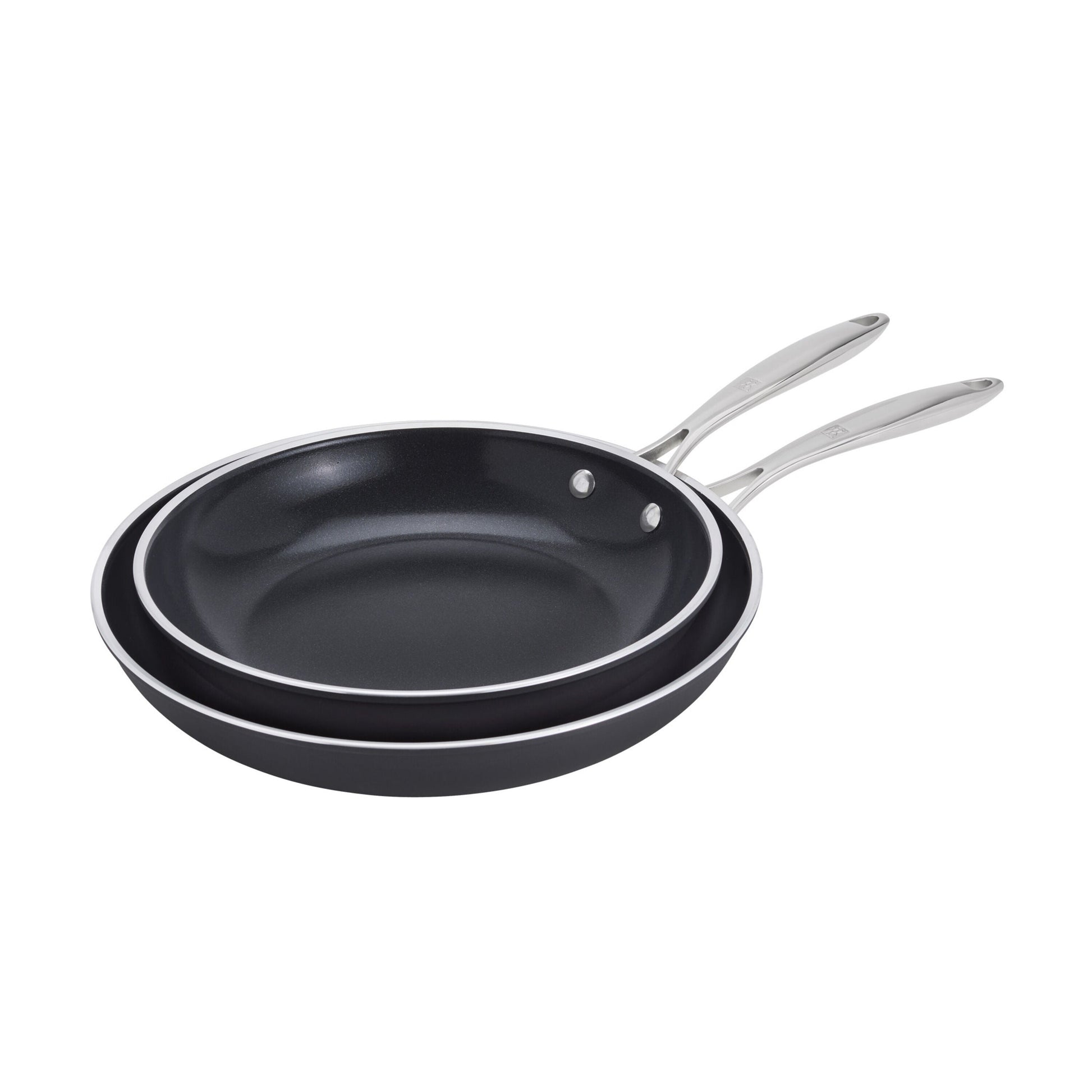 ZWILLING Forte Plus Fry Pan Set, 2 Piece, Aluminum, Ceramic Titanium-Saucepan-DECOROLALA