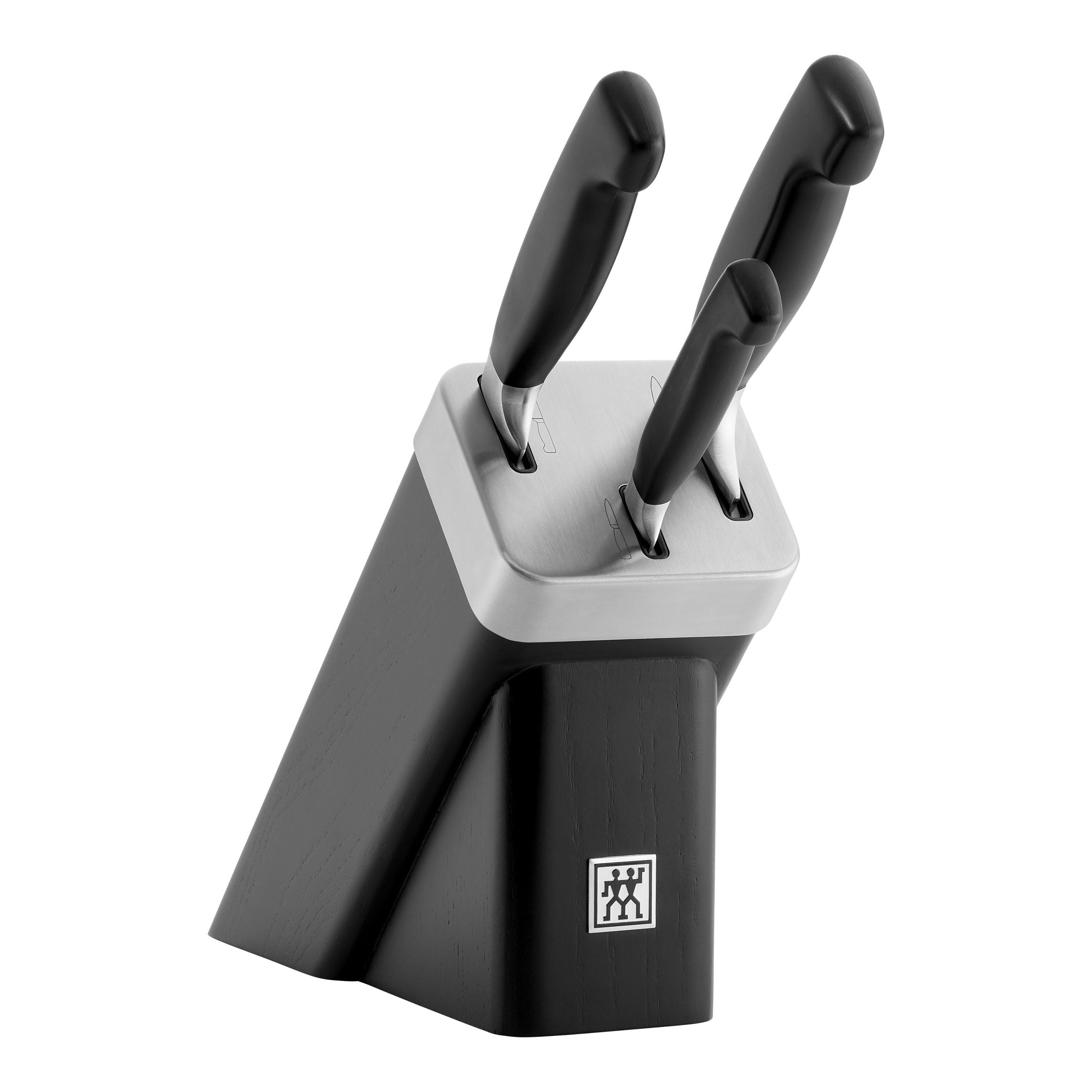 ZWILLING Four Star 3-Piece Knife Block Set Black-Knife Block-DECOROLALA