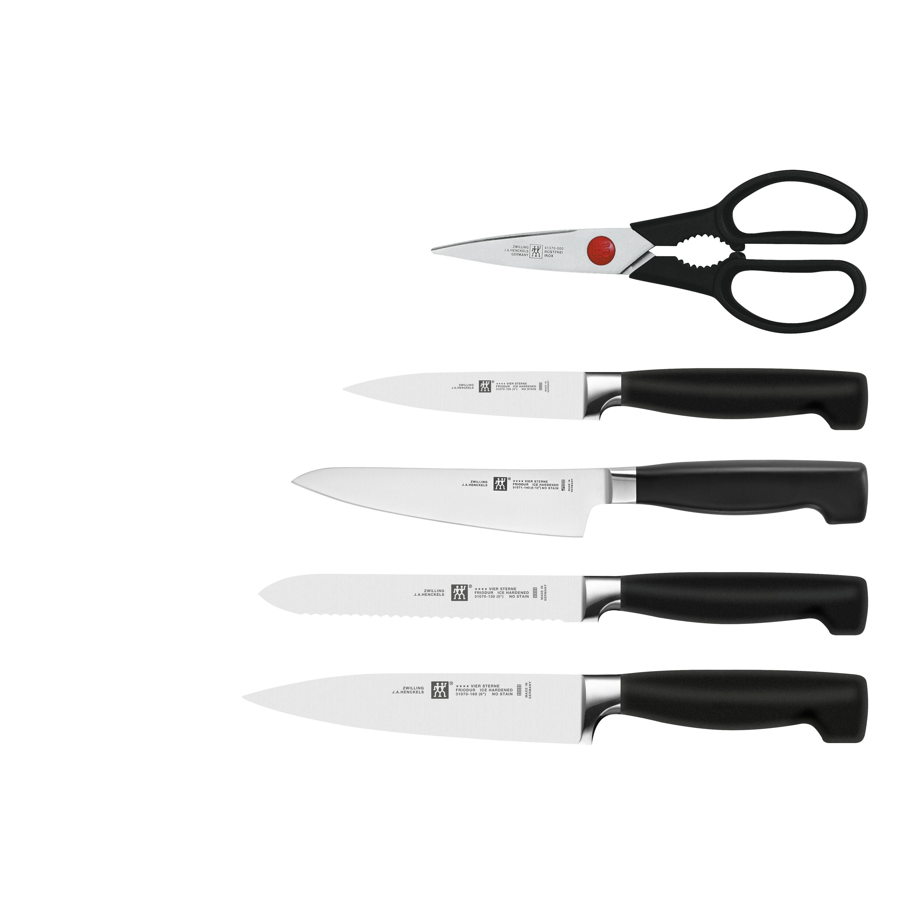 ZWILLING **** Four Star 6 Piece, Knife Block Set, White-n/a-DECOROLALA