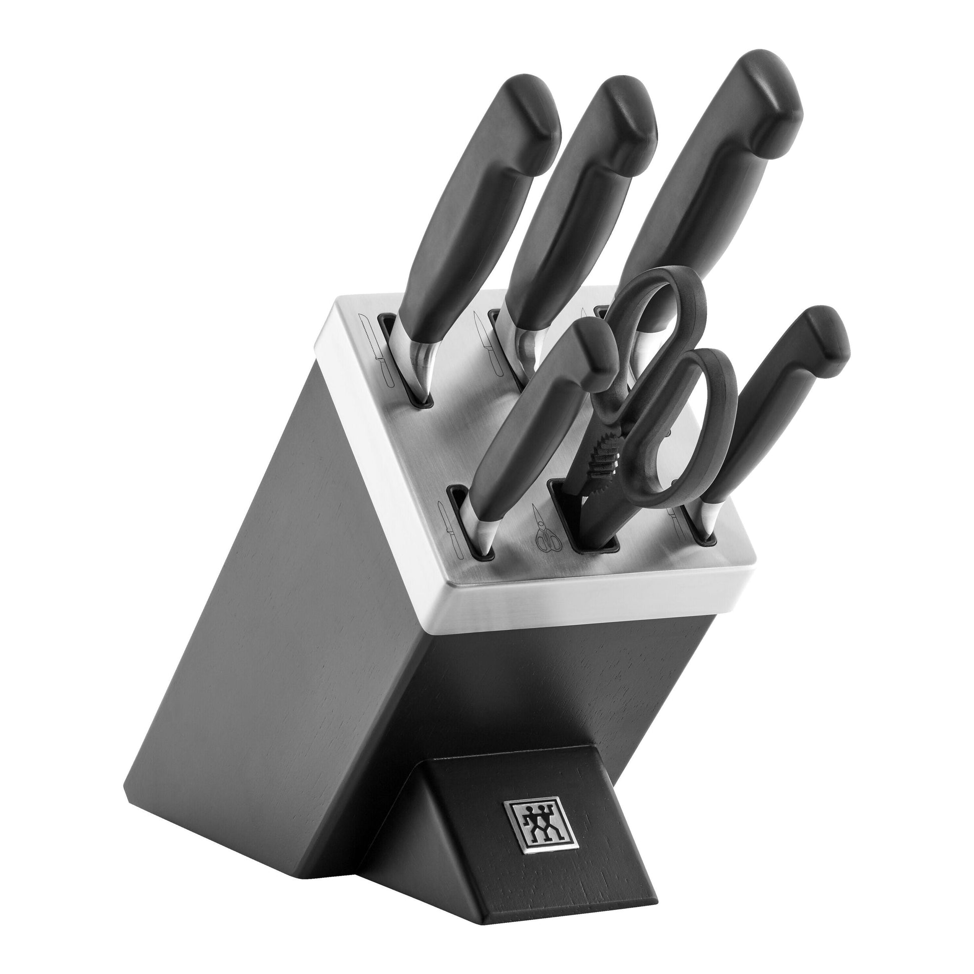ZWILLING **** Four Star 7 Piece, Knife Block Set, Black-n/a-DECOROLALA