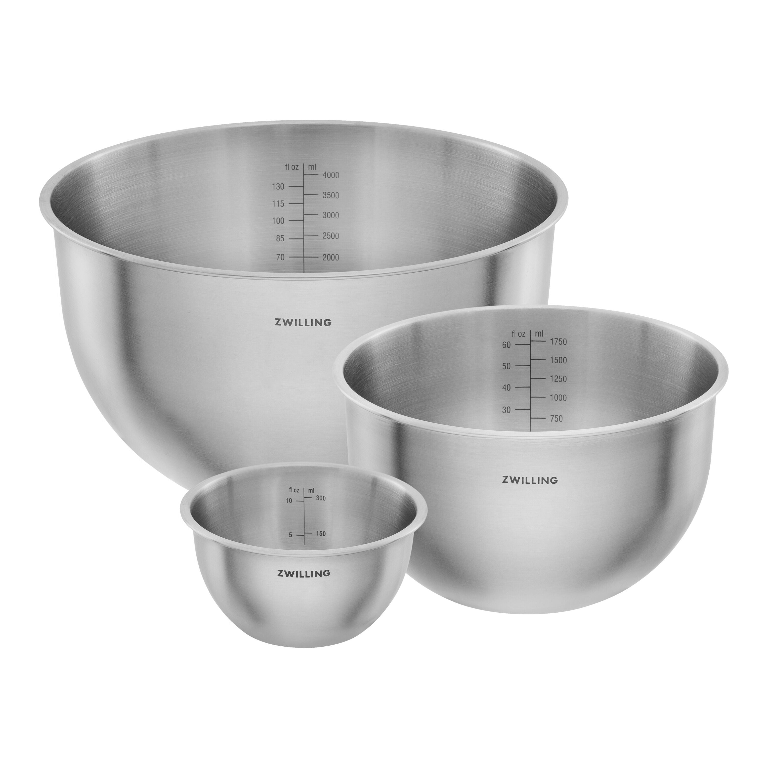 ZWILLING Fresh & Save BOWLS Bowl Set S/M/L / 3 Piece Stainless Steel, Silver-n/a-DECOROLALA