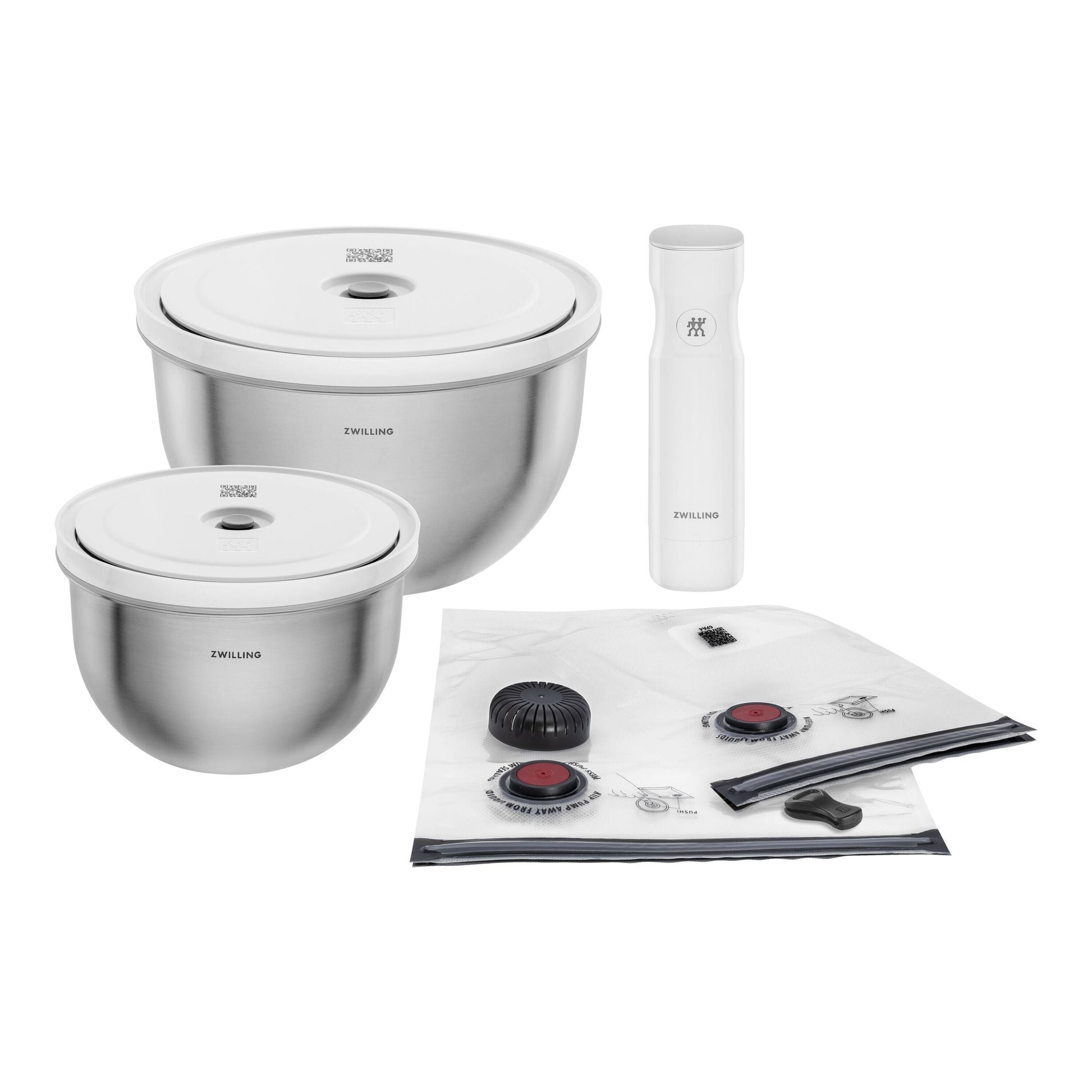 ZWILLING Fresh & Save BOWLS Stainless Steel / M/L Vacuum Starter Set, 9 Piece-Dinnerware-DECOROLALA